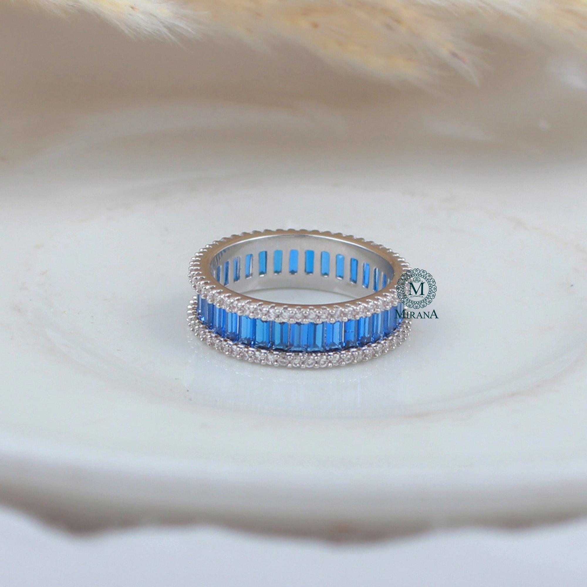 Claire Sapphire Blue CZ Designer Ring