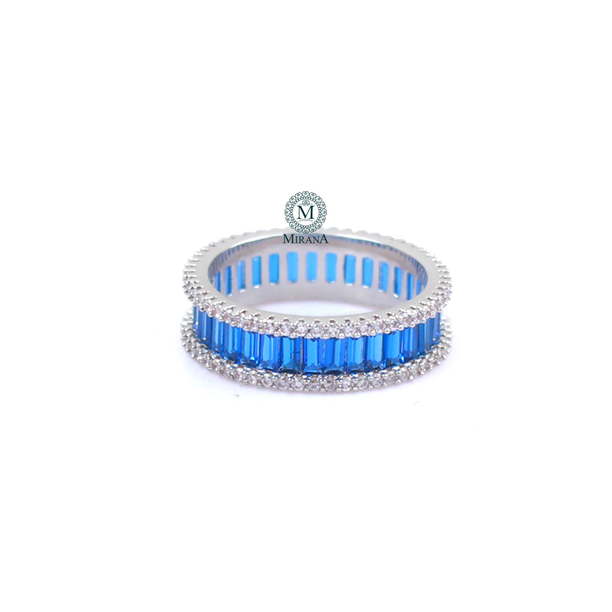 Claire Sapphire Blue CZ Designer Ring