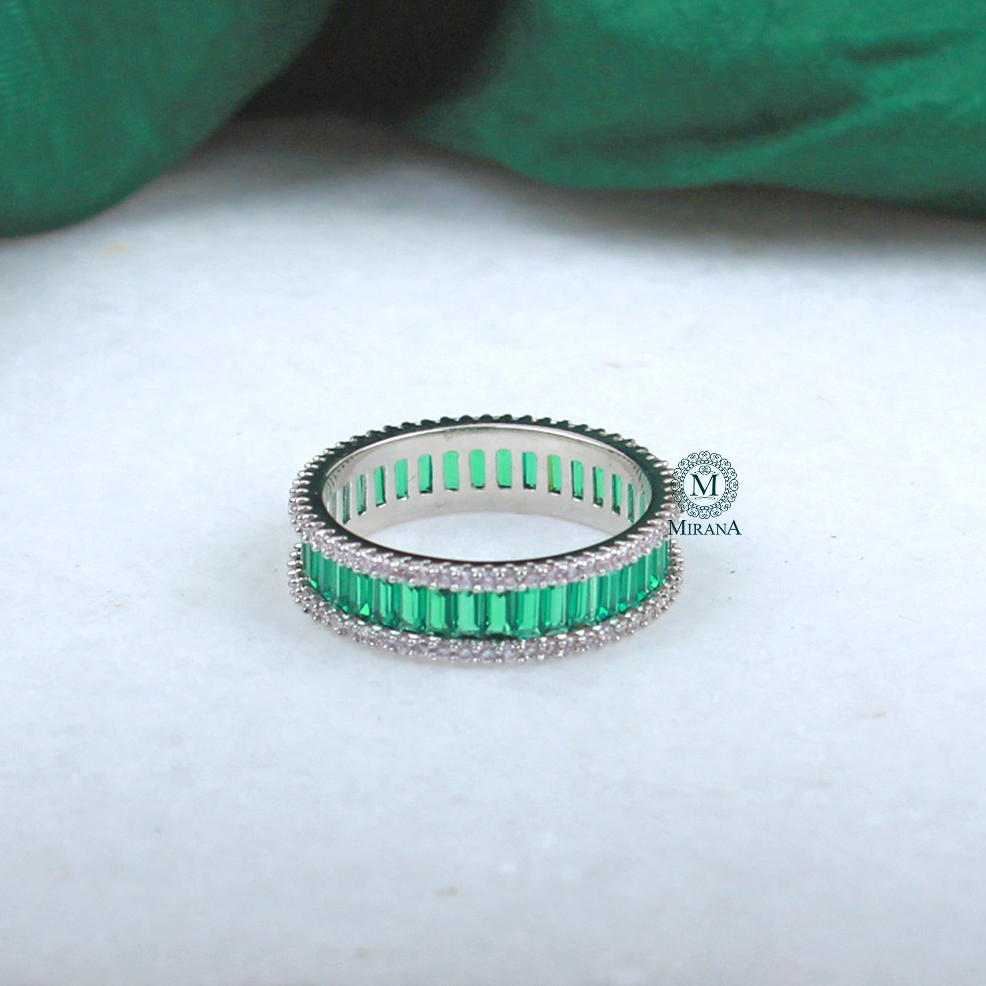 Claire Emerald Green CZ Designer Ring
