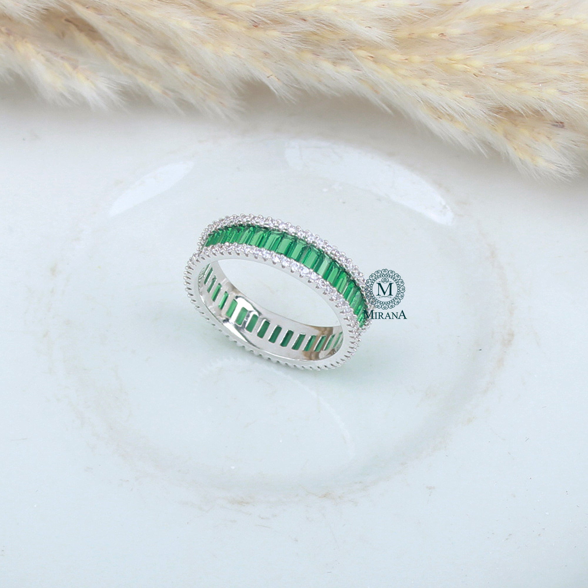 Claire Emerald Green CZ Designer Ring