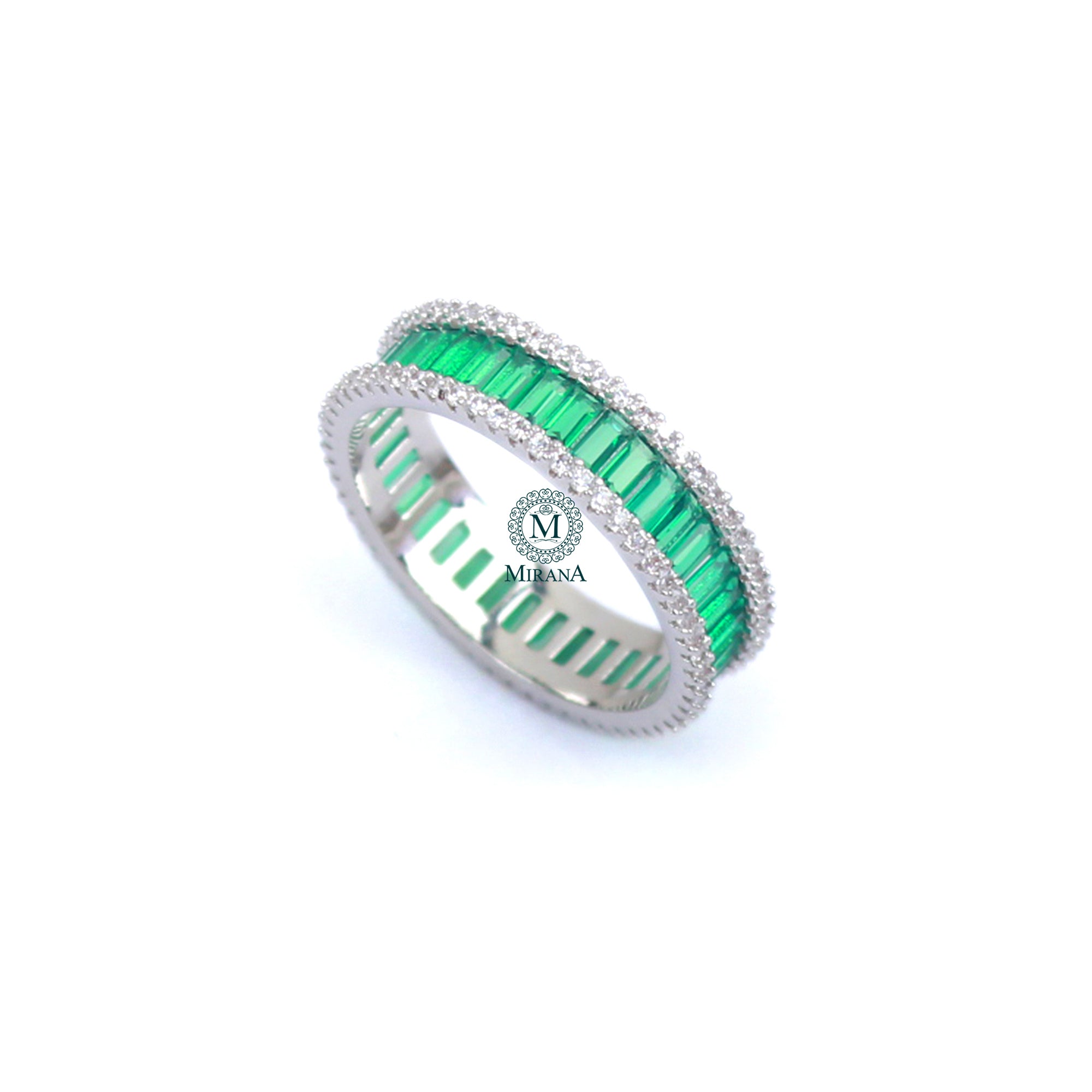 Claire Emerald Green CZ Designer Ring