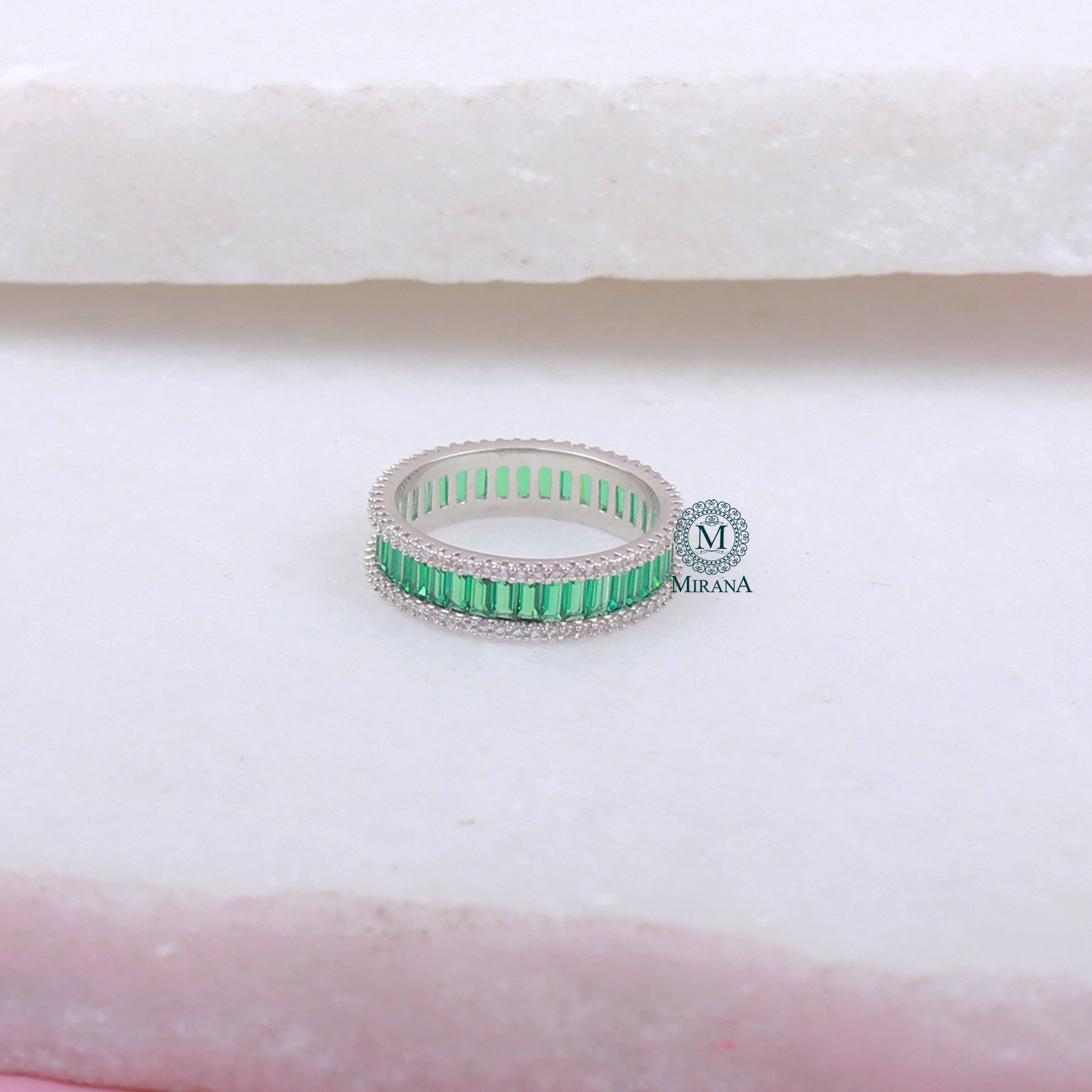Claire Emerald Green CZ Designer Ring