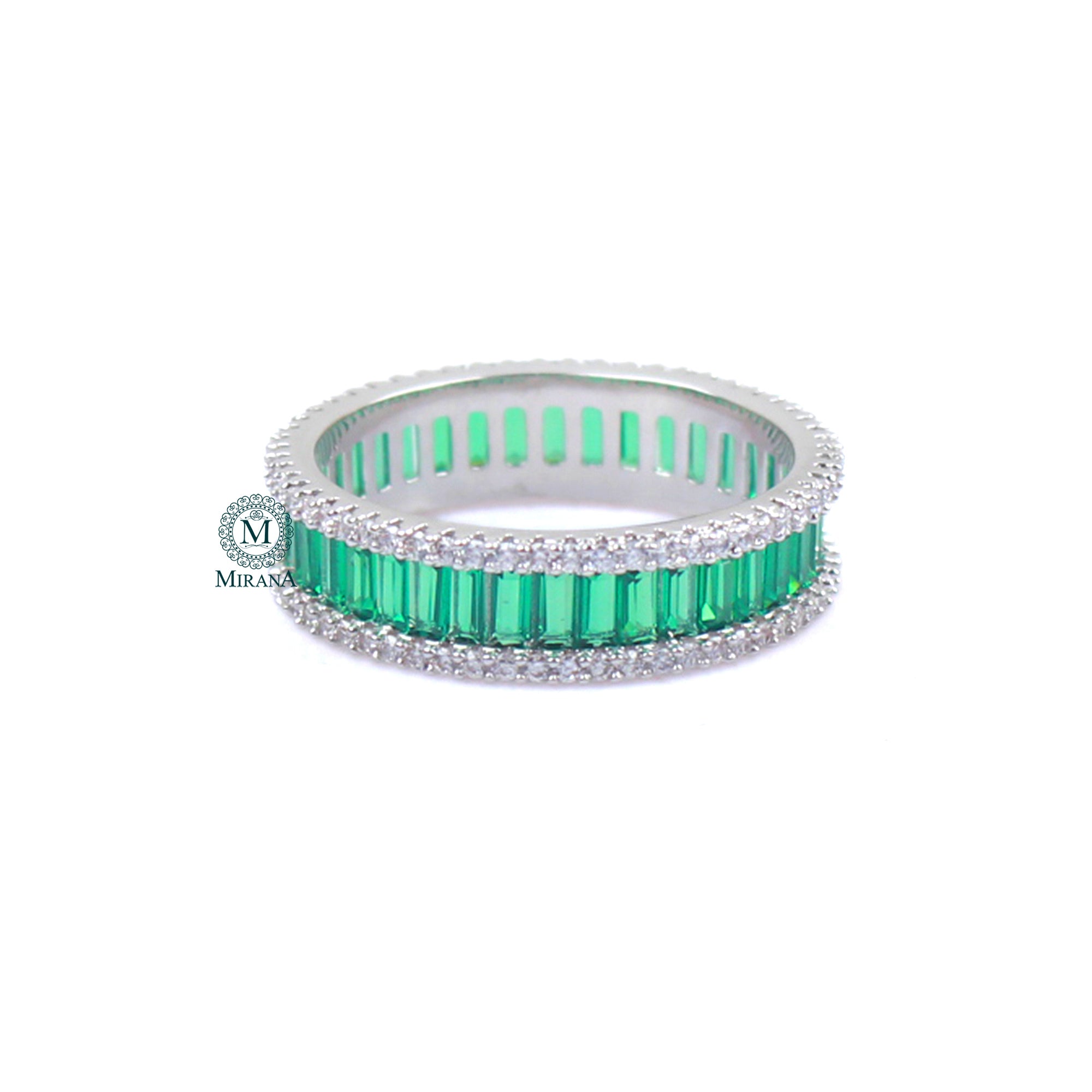 Claire Emerald Green CZ Designer Ring