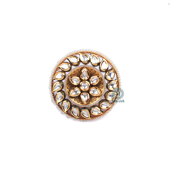 Nihita Emerald Green Polki Designer Ring