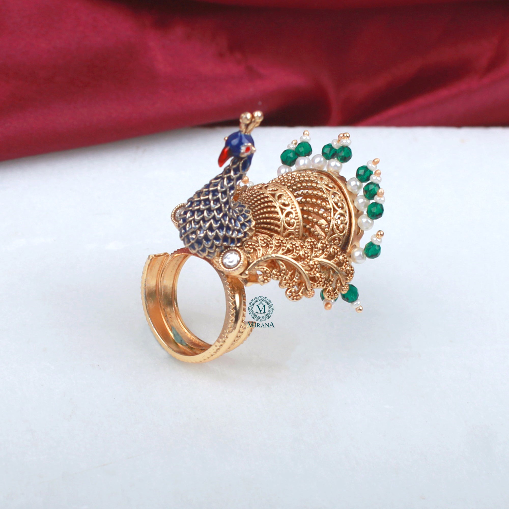Anika Emerald Green Antique Designer Ring