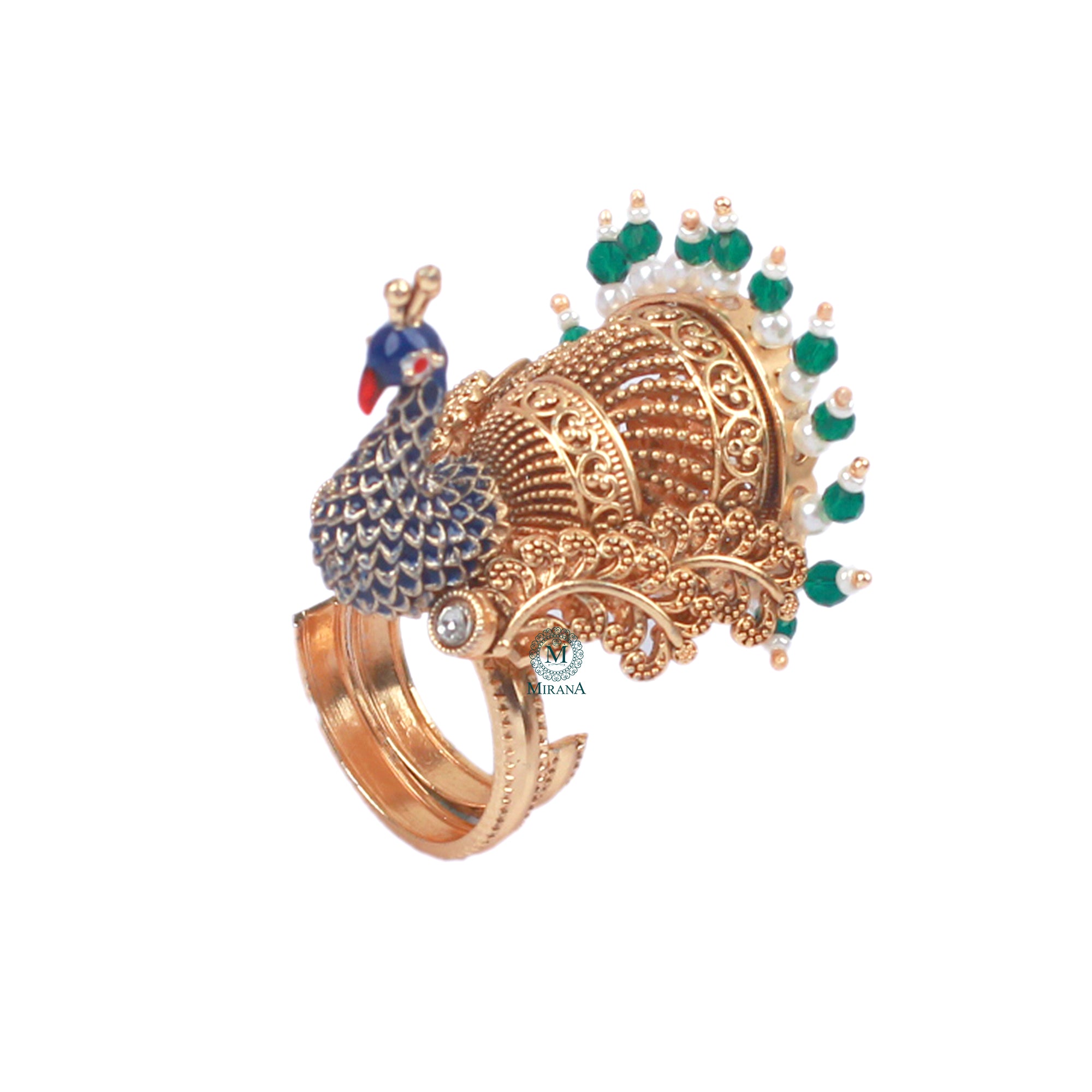Anika Emerald Green Antique Designer Ring