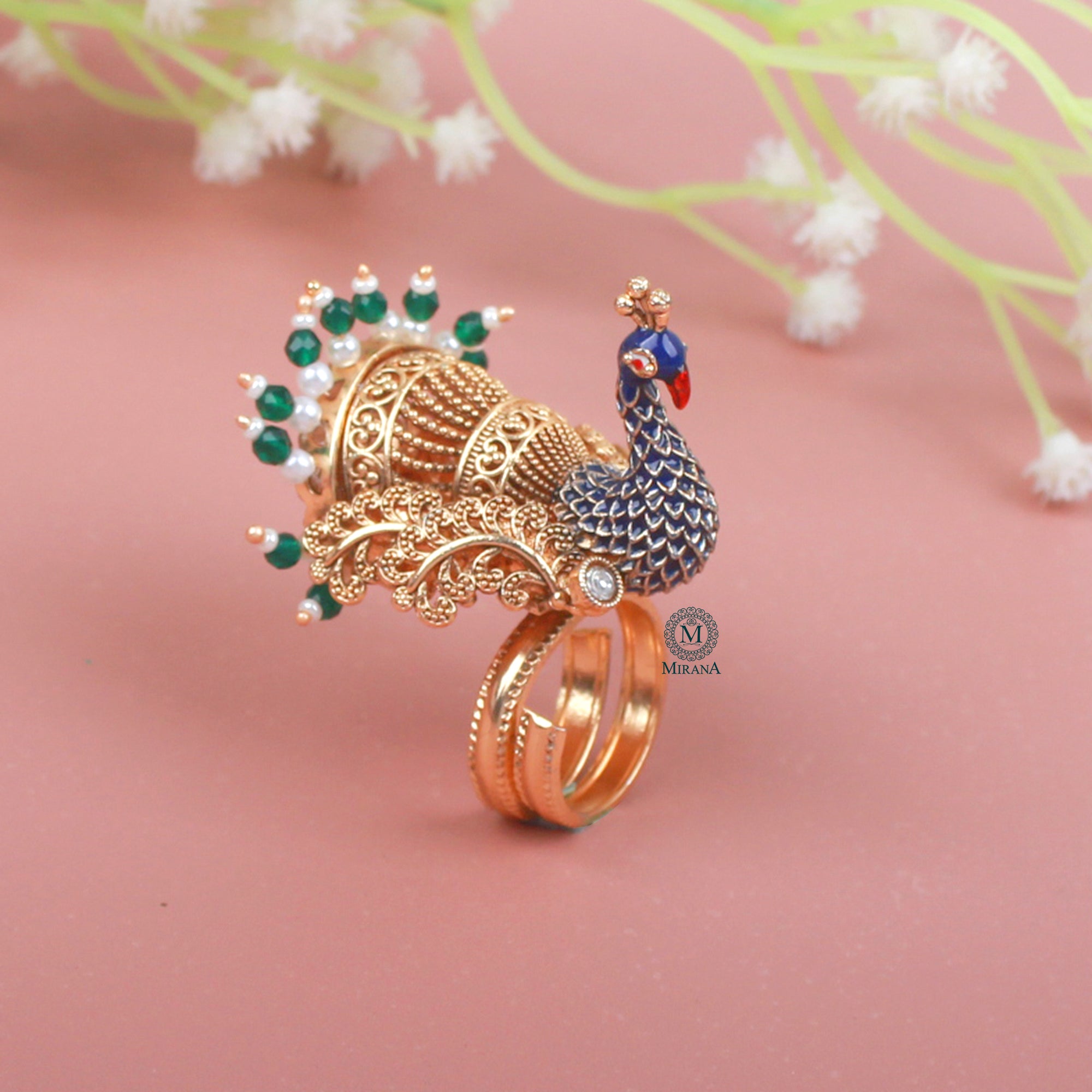 Anika Emerald Green Antique Designer Ring