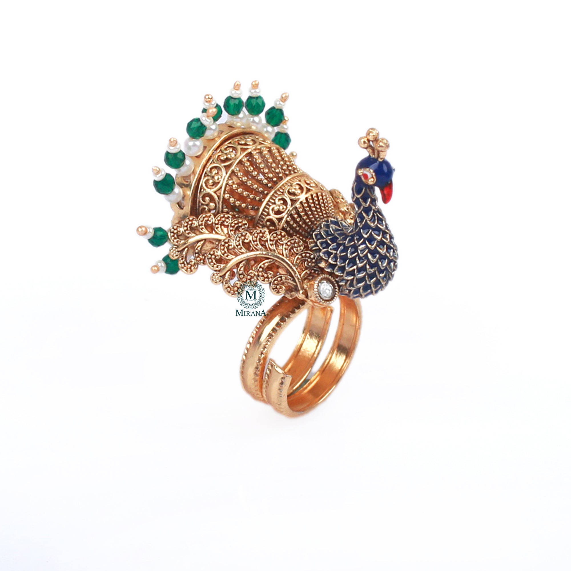 Anika Emerald Green Antique Designer Ring