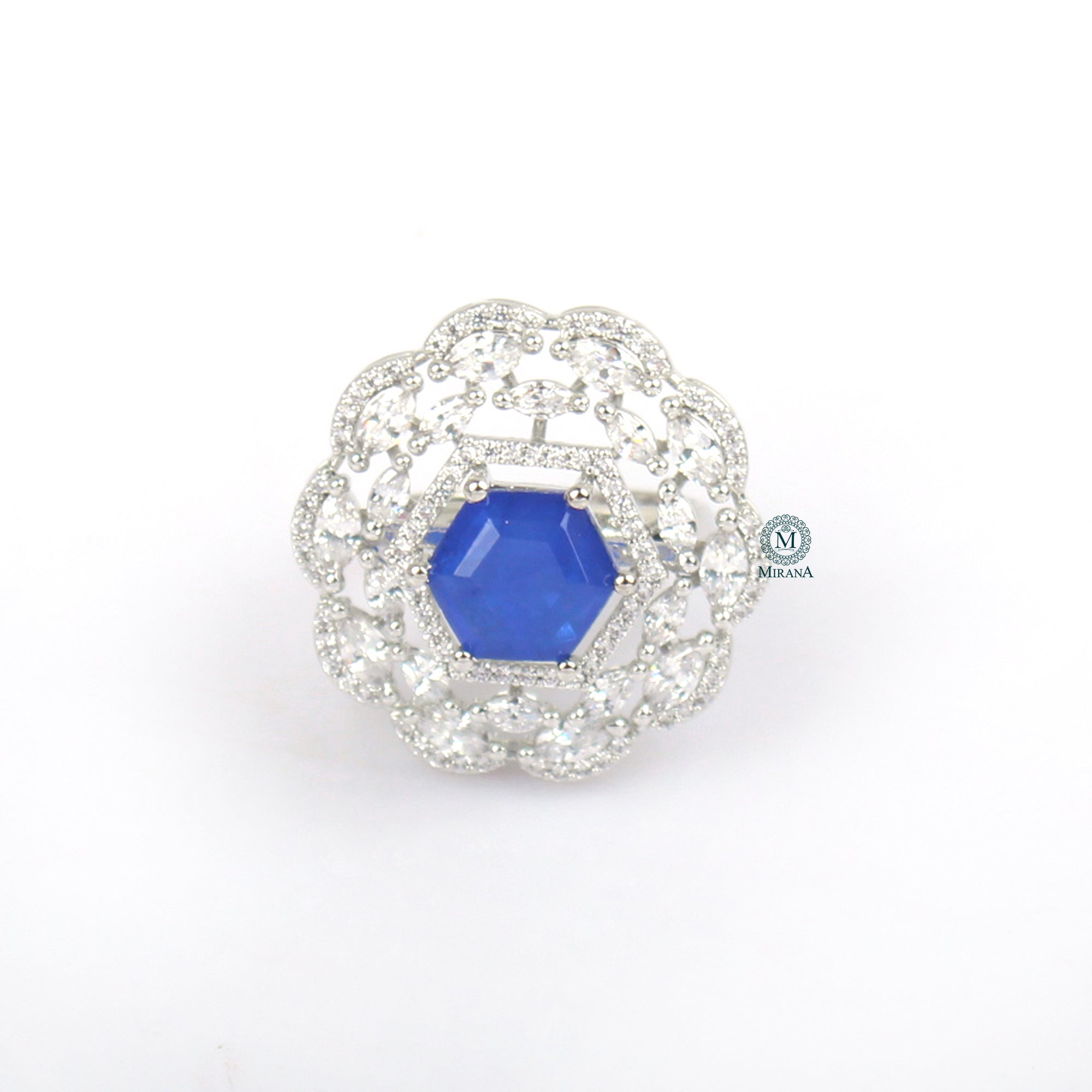 Dovie Sapphire Blue Designer Ring