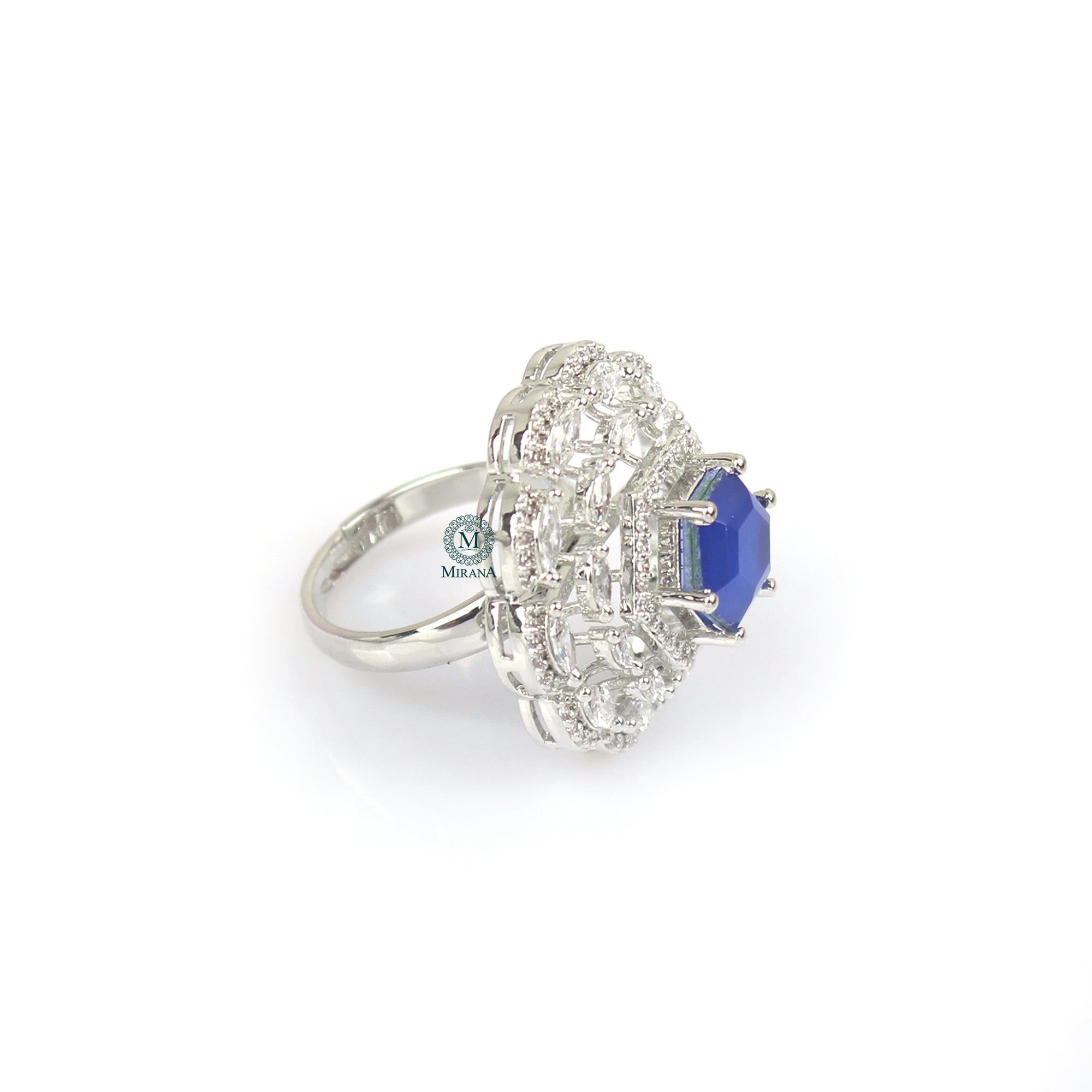 Dovie Sapphire Blue Designer Ring