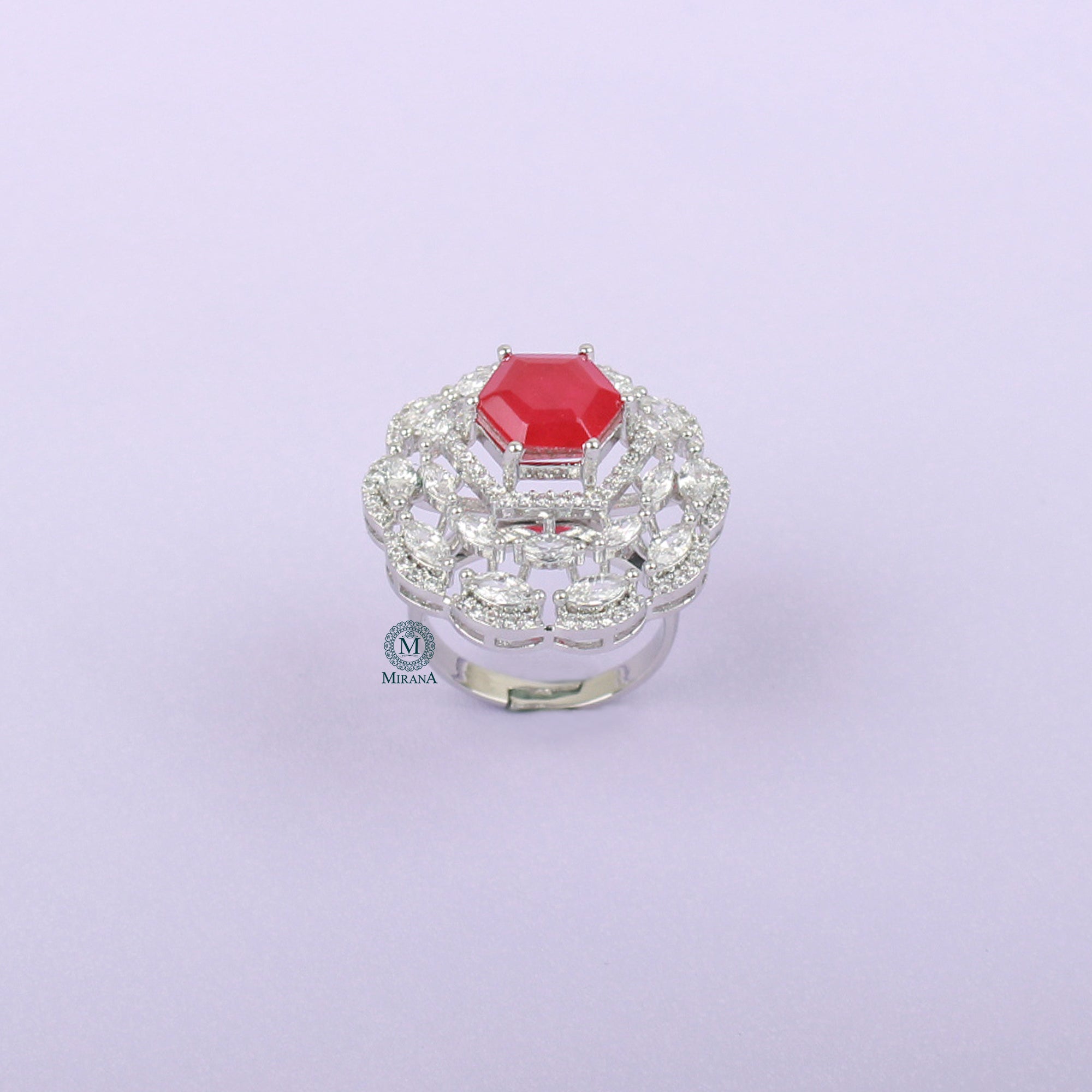 Dovie Ruby CZ Designer Ring