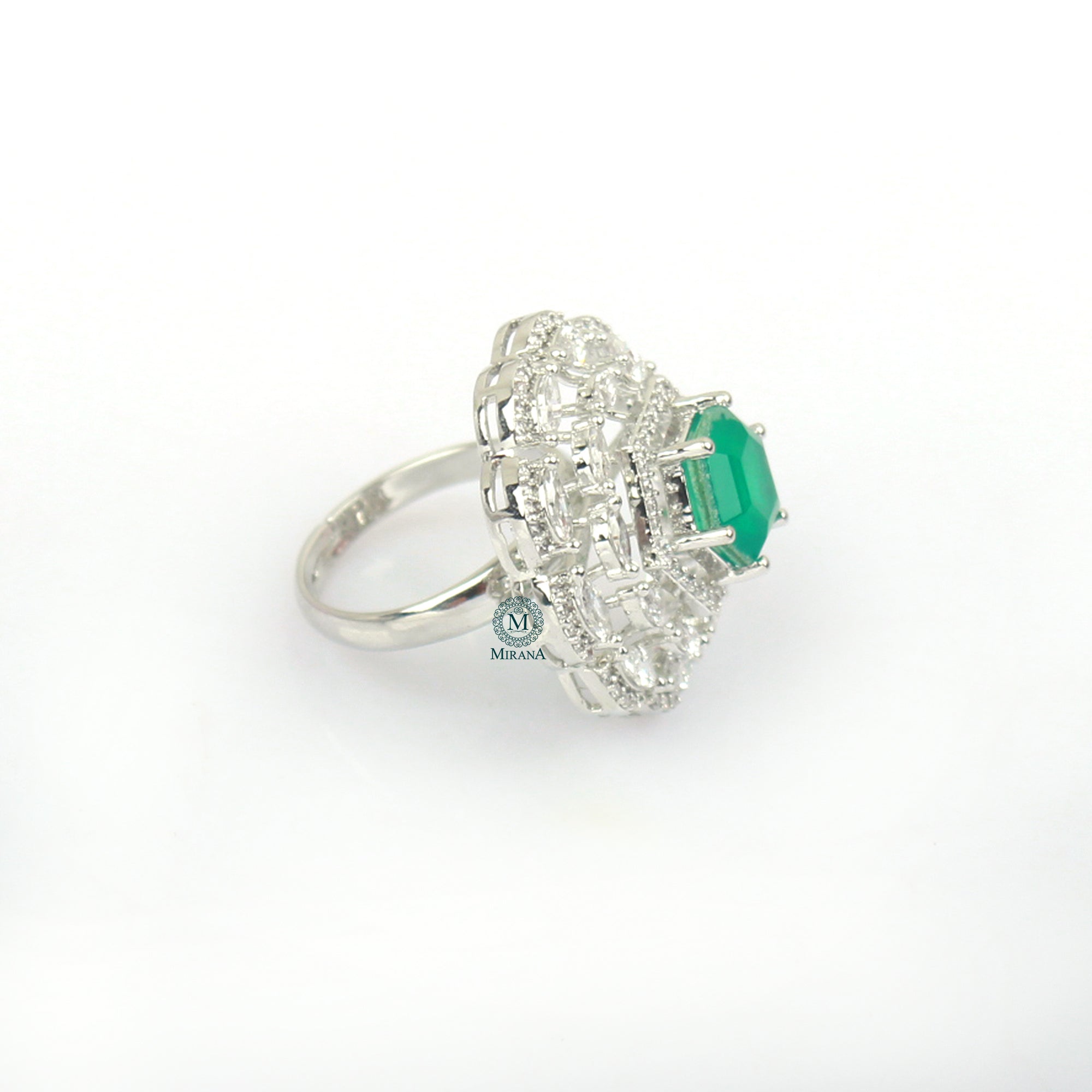 Dovie Emerald Green Designer Ring