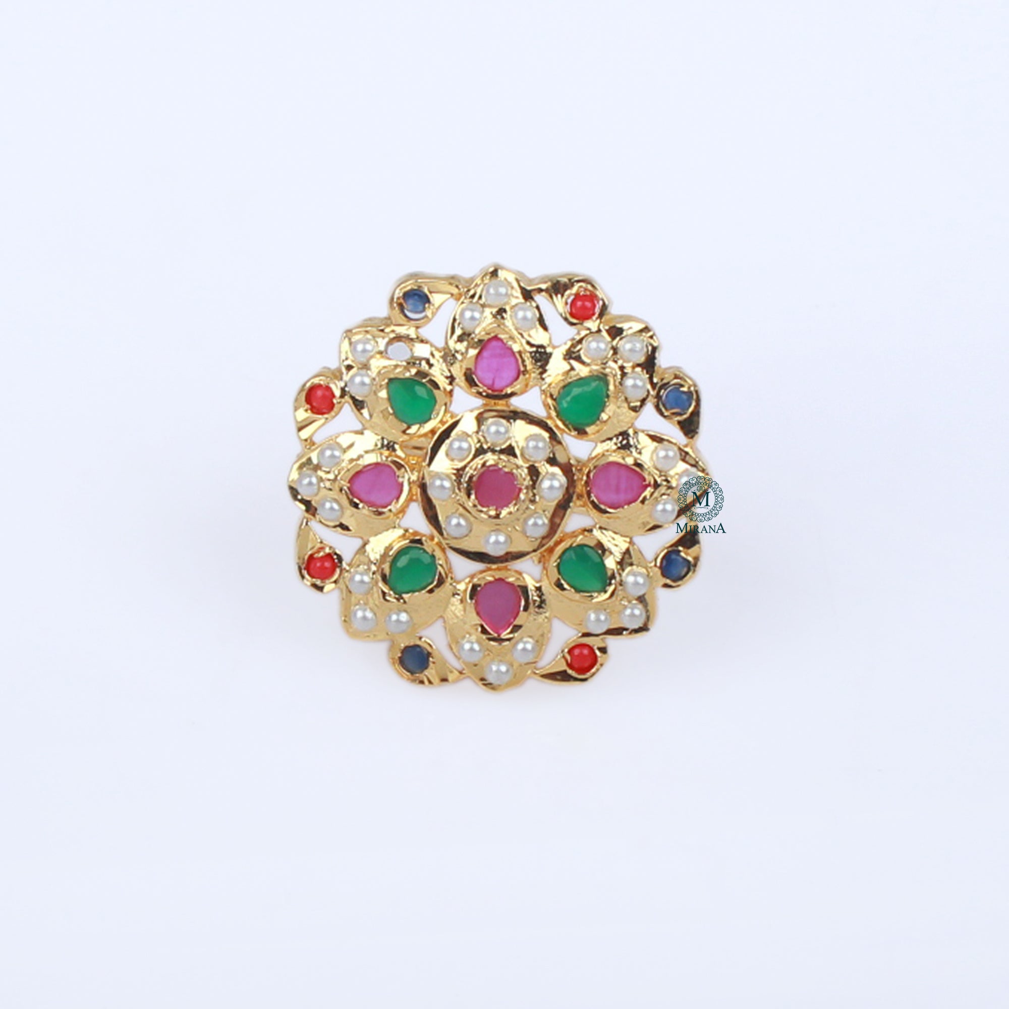 Chavi Multi Colour Jadau Designer Ring