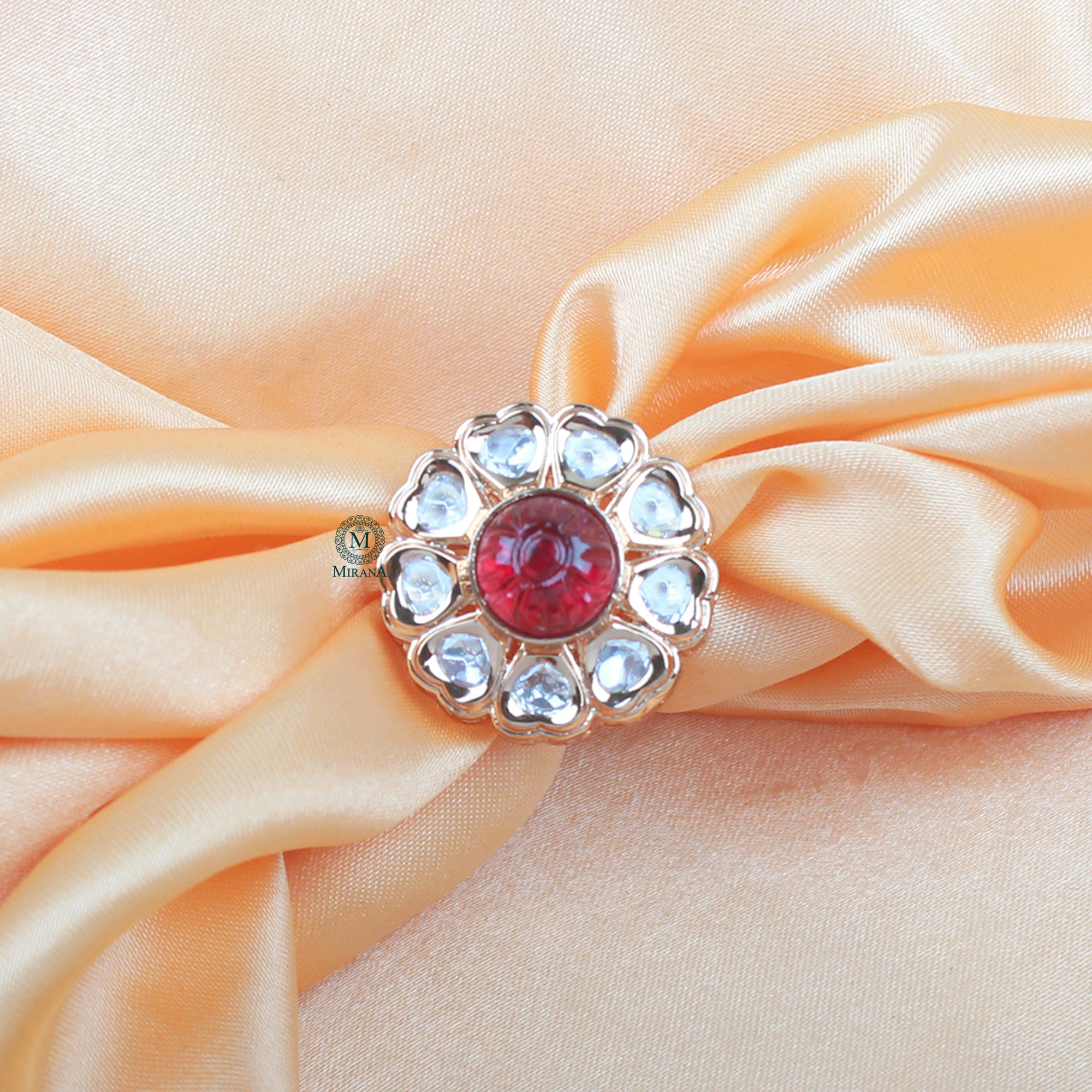 Prisha Polki Designer Ring