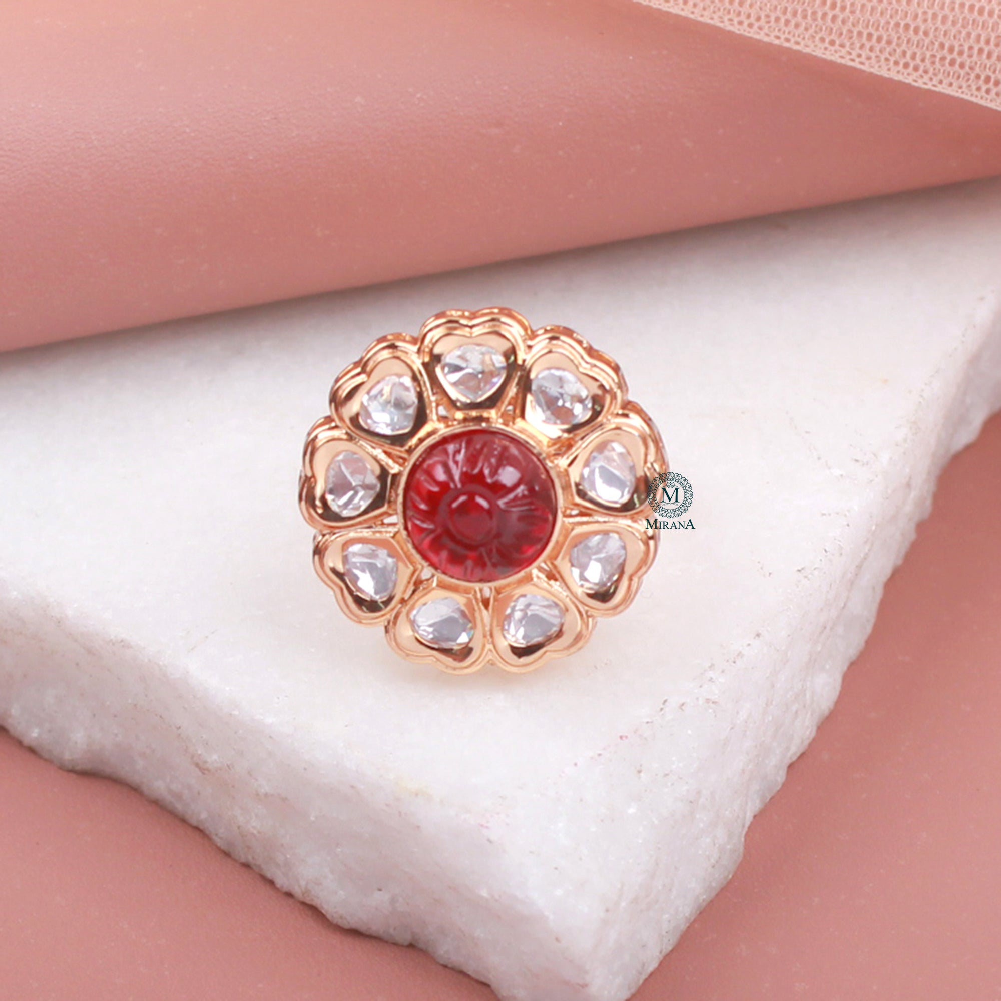 Prisha Polki Designer Ring