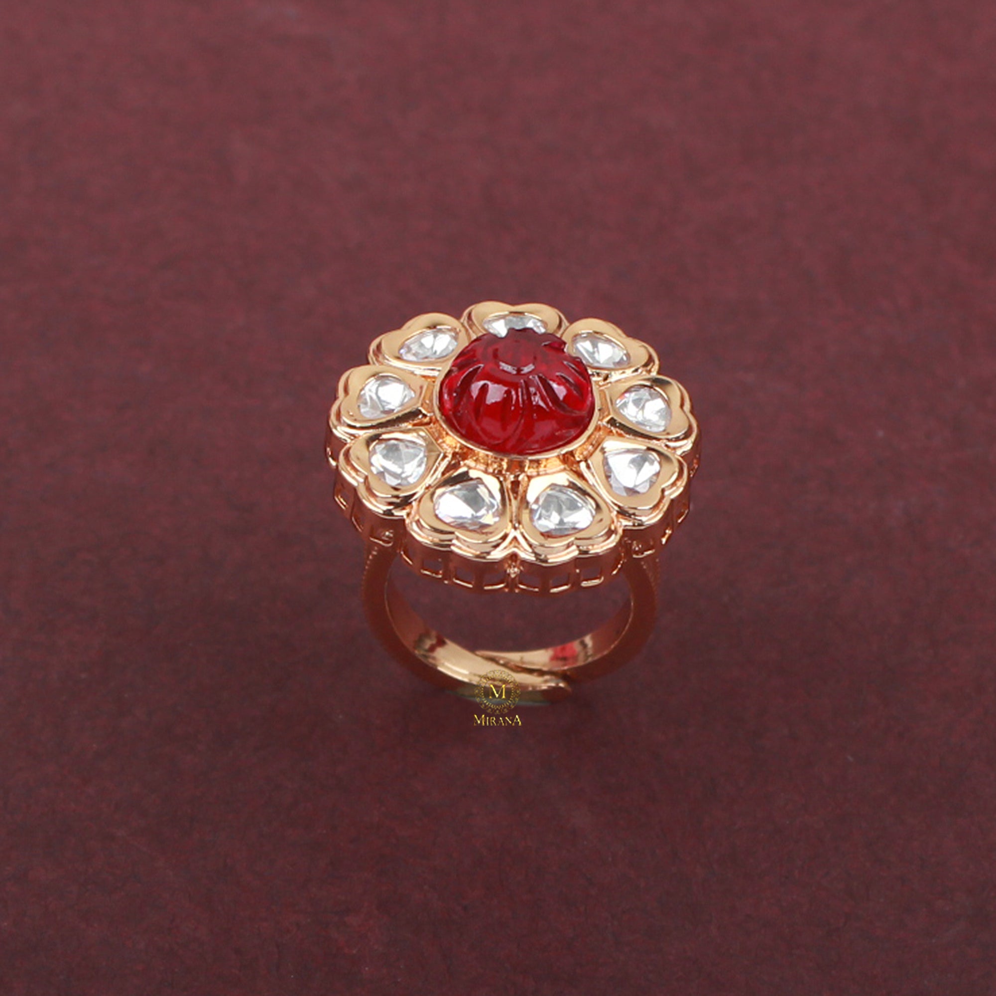 Prisha Polki Designer Ring