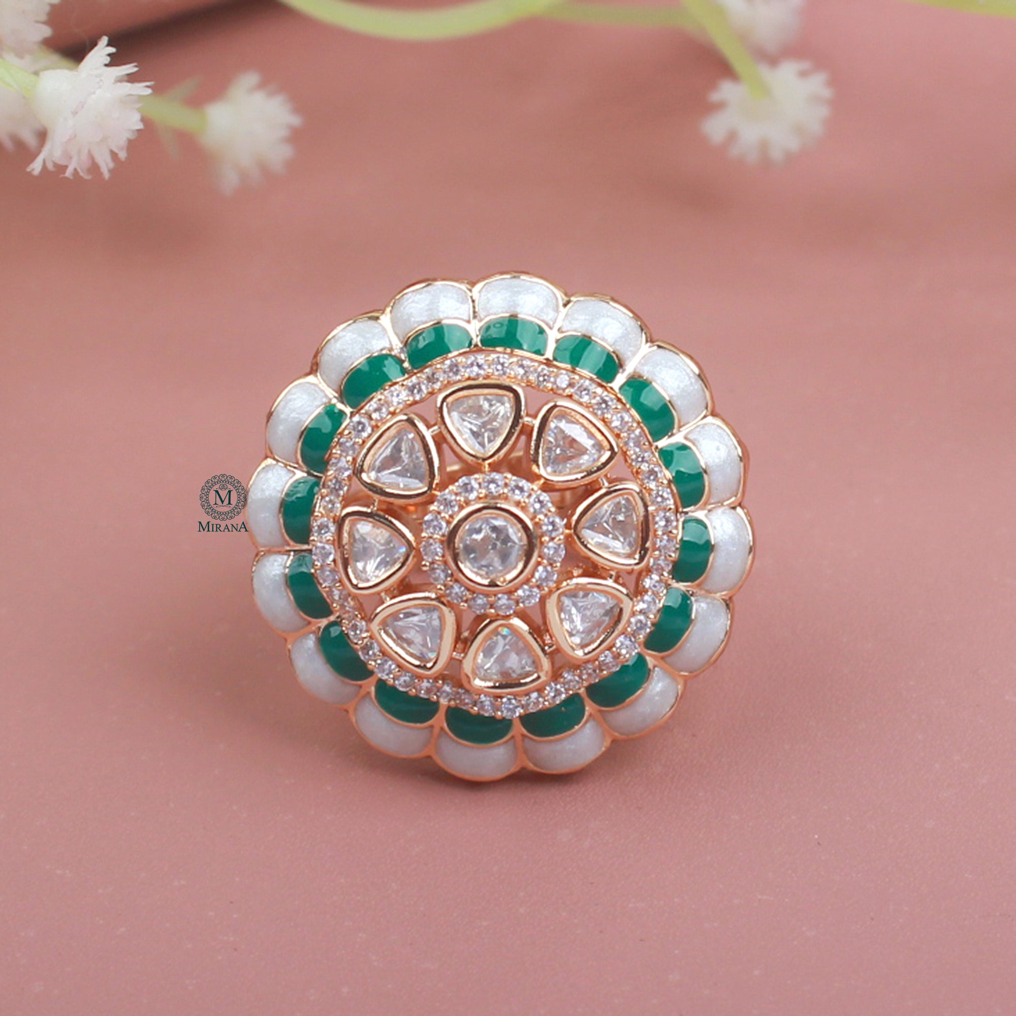 Dishi Polki Designer Ring