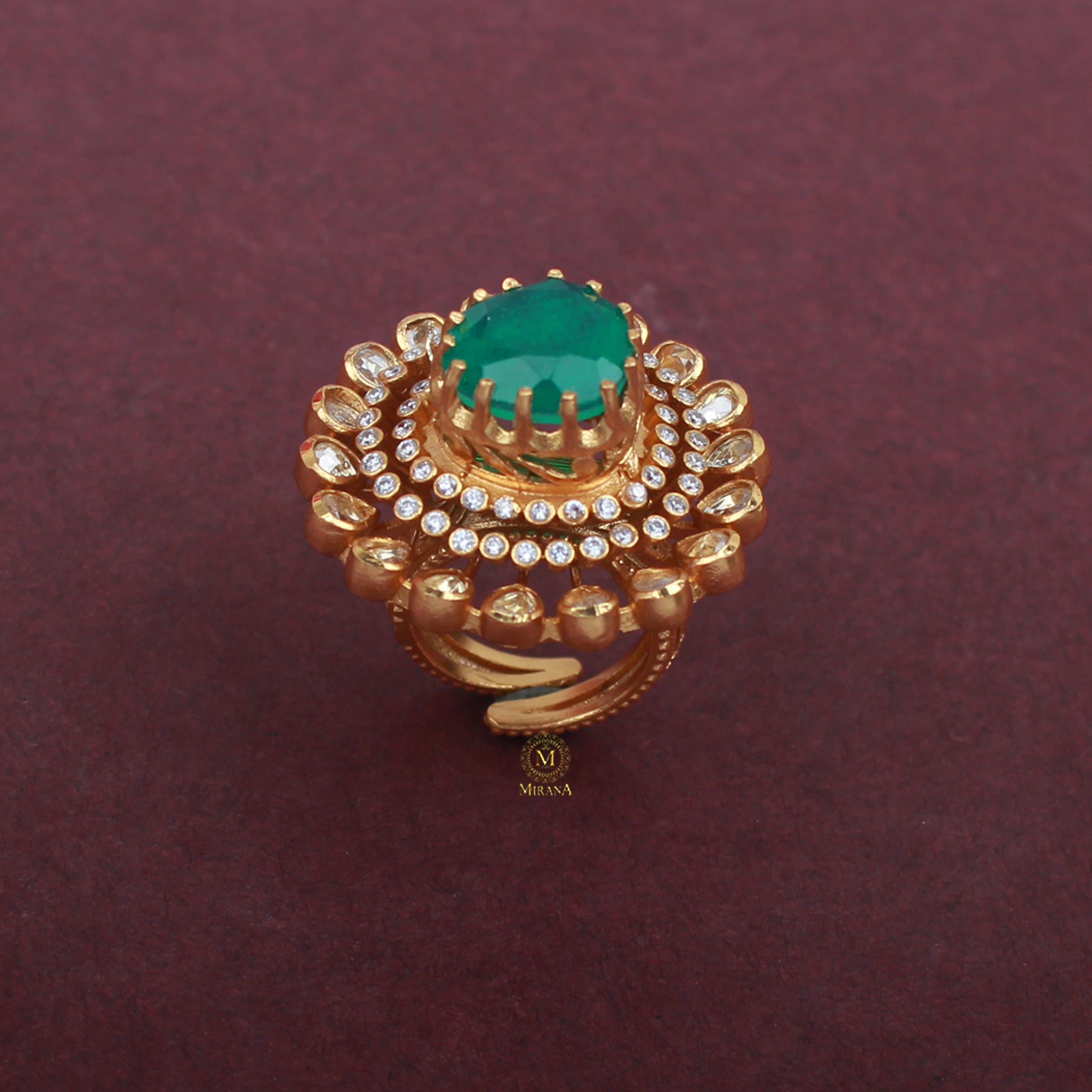 Hetal Moissanite Emerald Green Ring