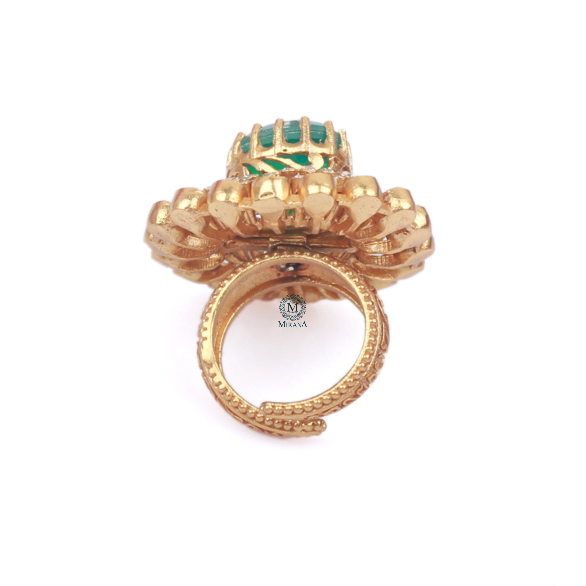 Hetal Moissanite Emerald Green Ring
