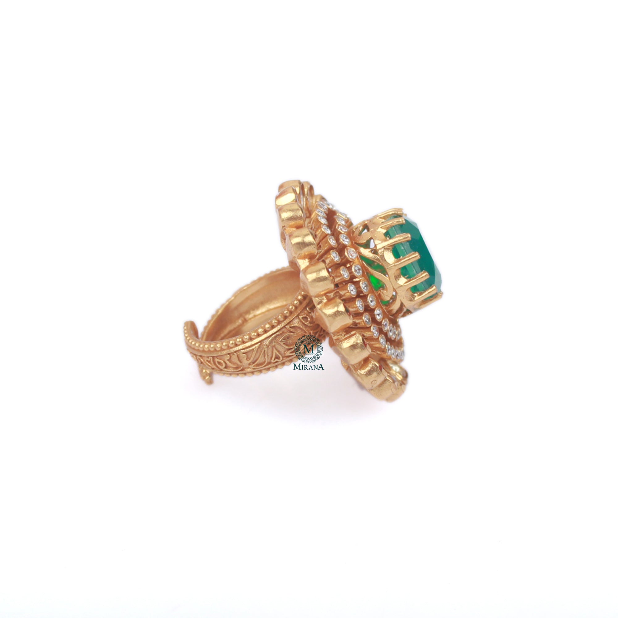 Hetal Moissanite Emerald Green Ring