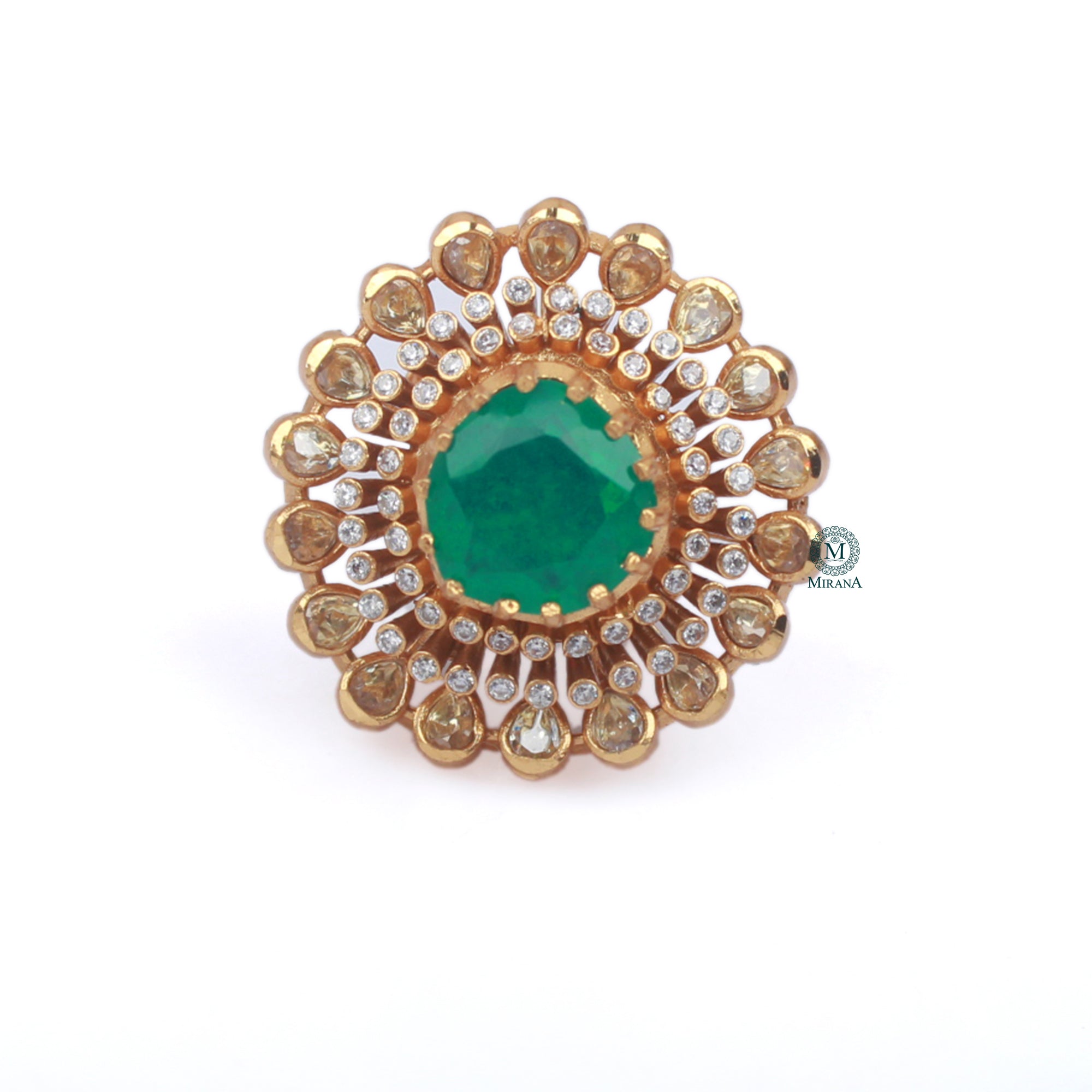 Hetal Moissanite Emerald Green Ring