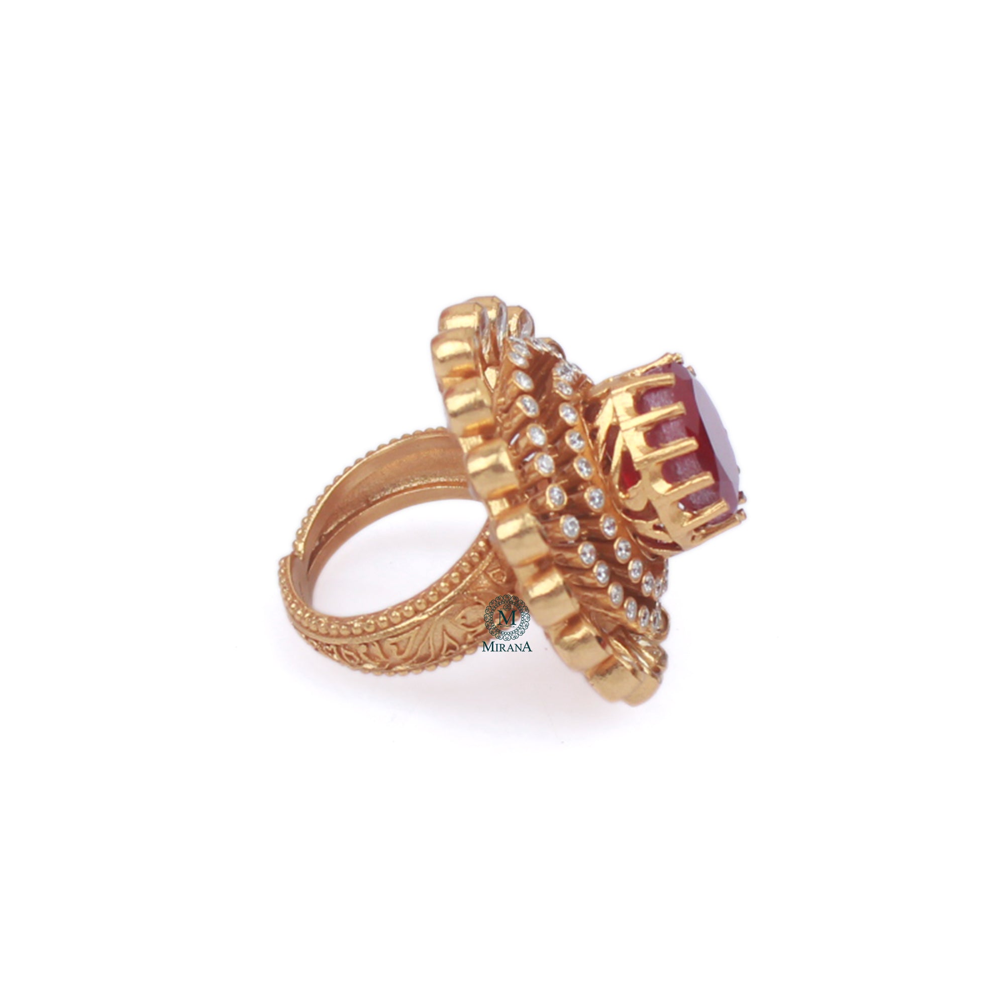 Hetal Ruby Moissanite Ring
