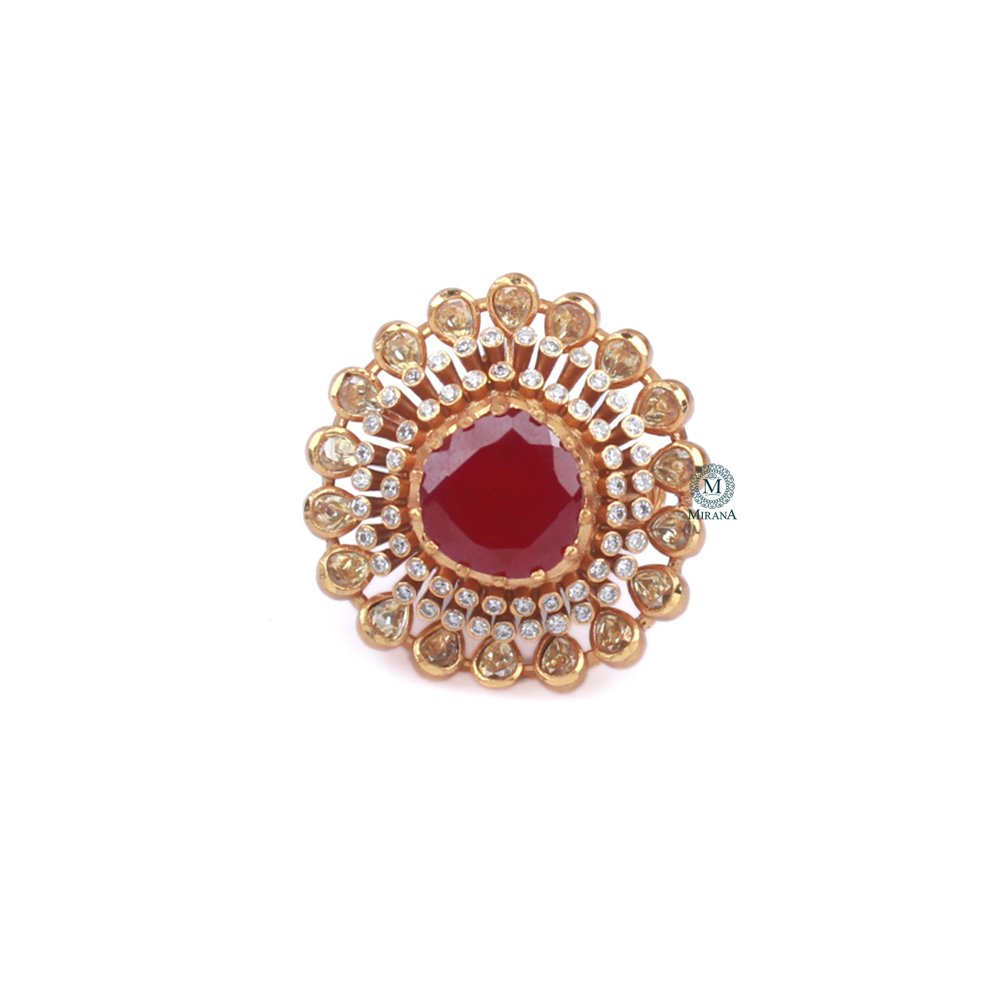 Hetal Ruby Moissanite Ring