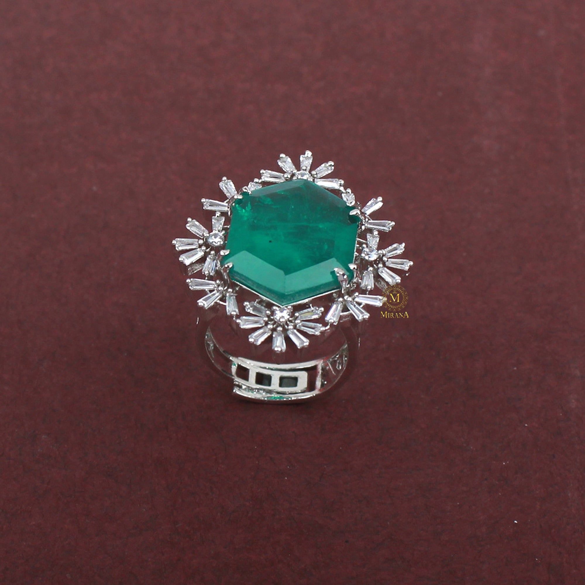 Tiza Emerald Green Designer Ring