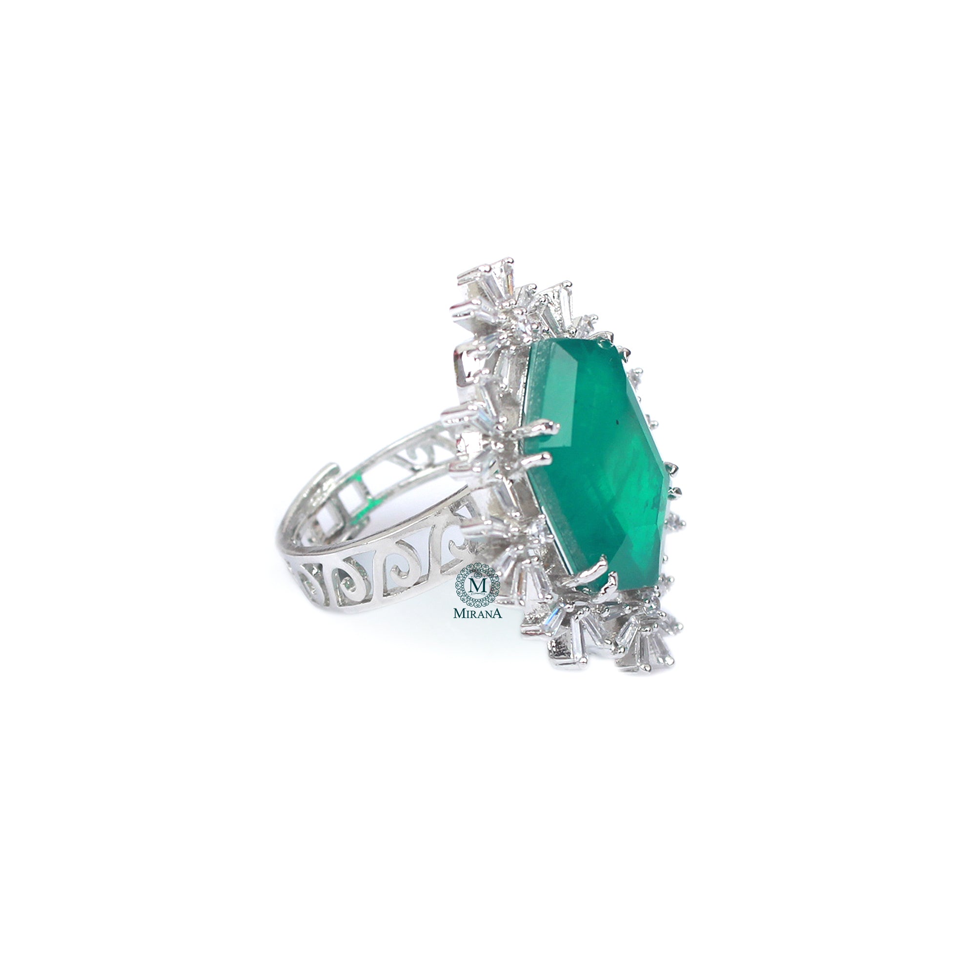 Tiza Emerald Green Designer Ring