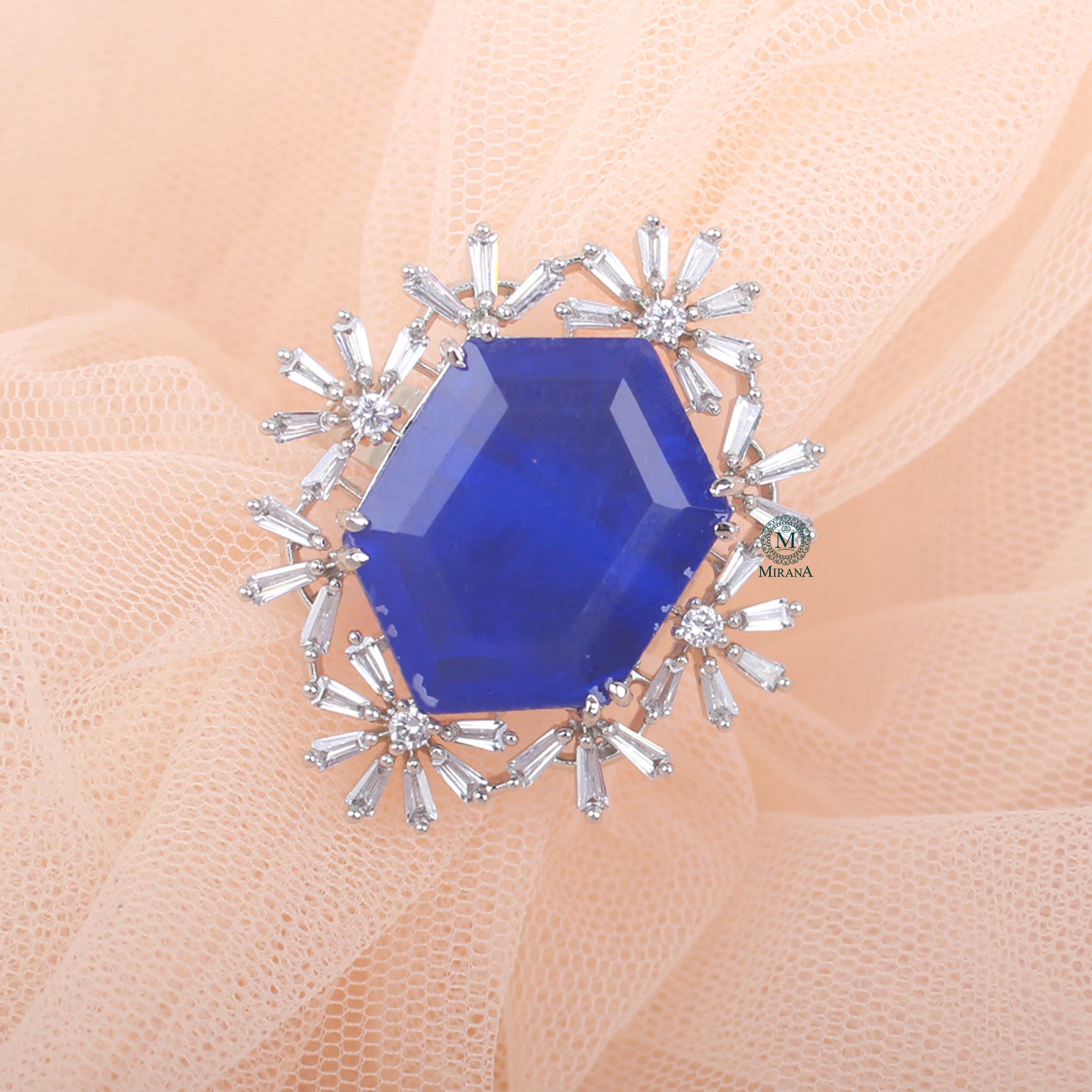 Tiza Sapphire Blue Designer Ring