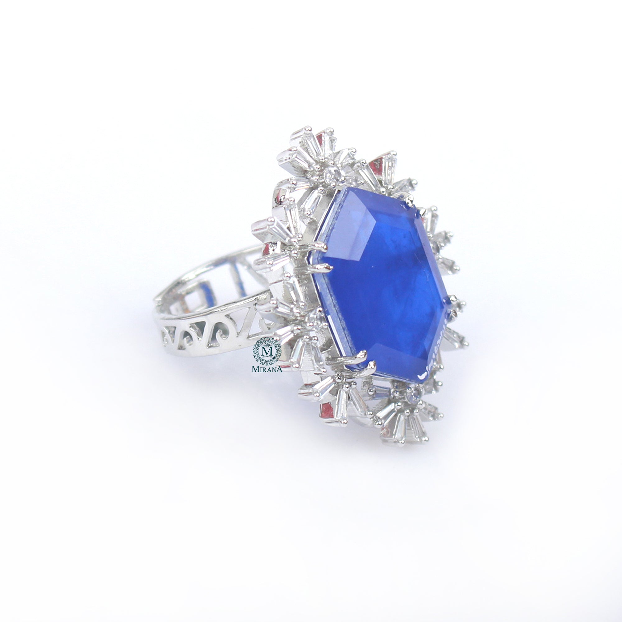 Tiza Sapphire Blue Designer Ring