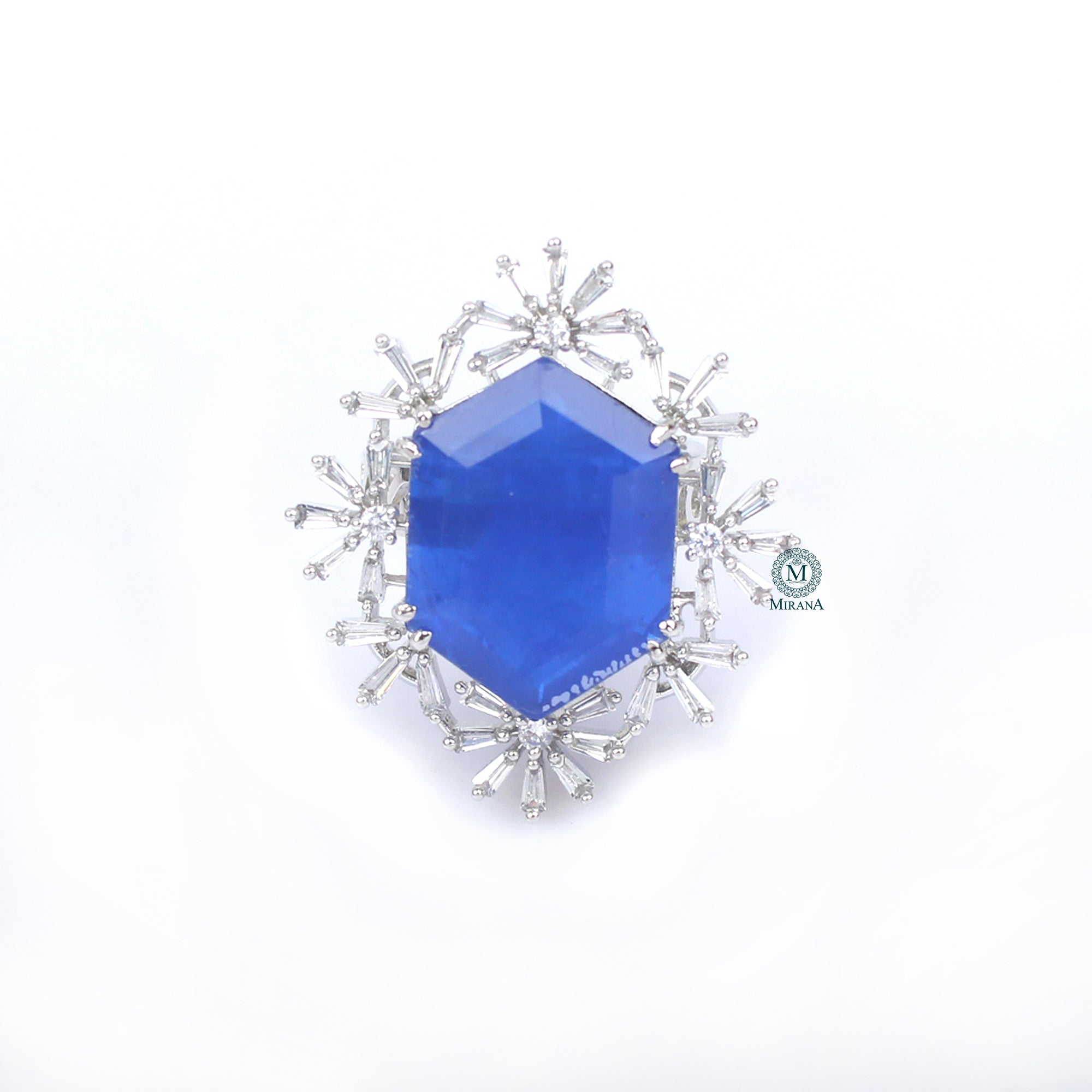 Tiza Sapphire Blue Designer Ring