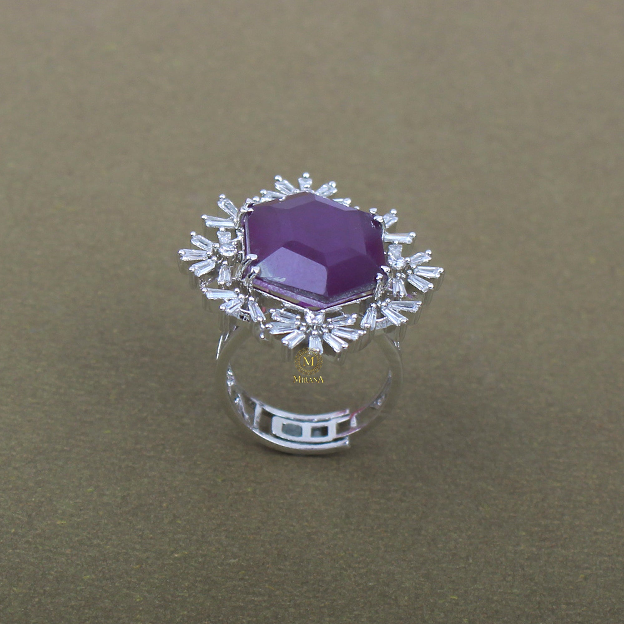 Tiza Purple Colored Designer Ring