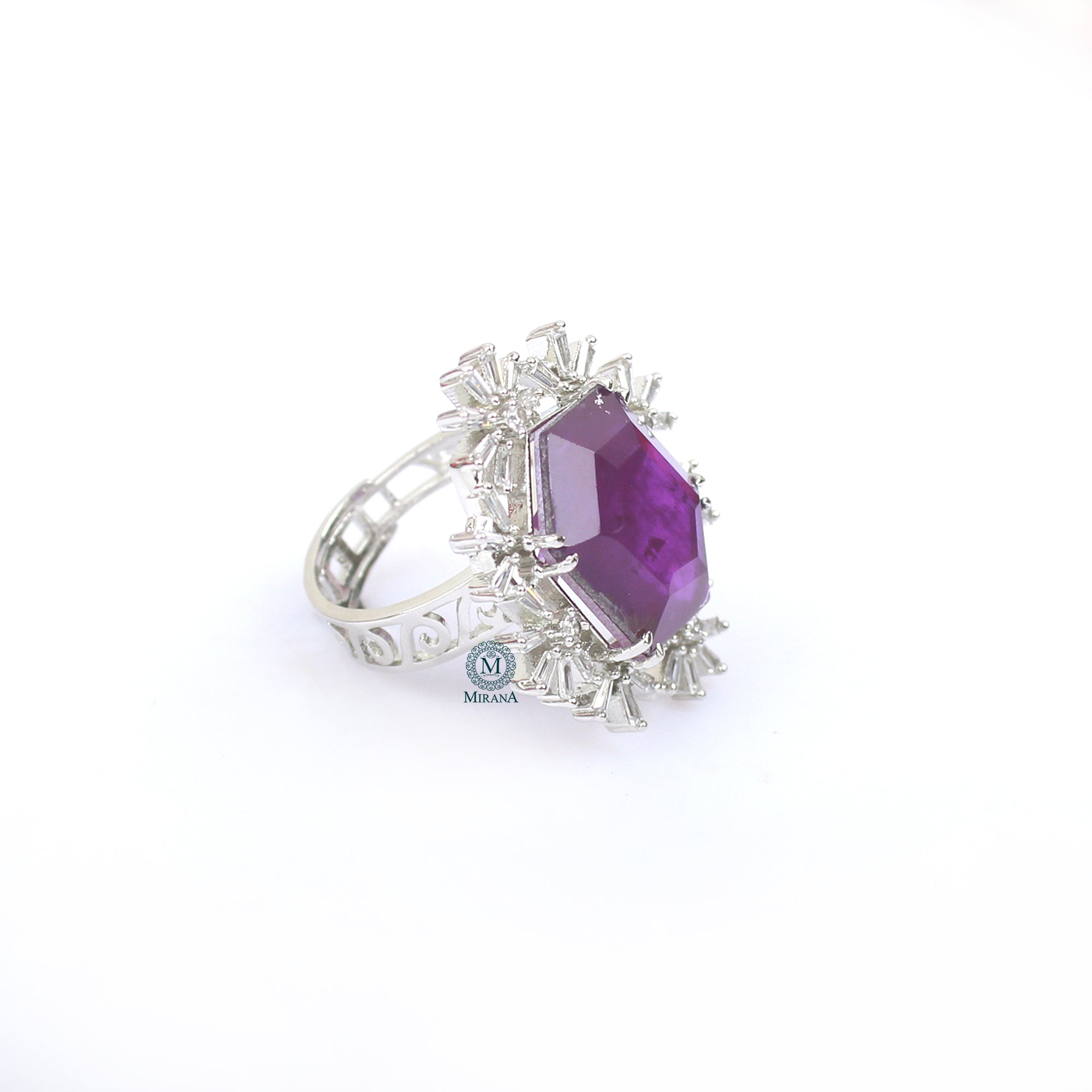Tiza Purple Colored Designer Ring