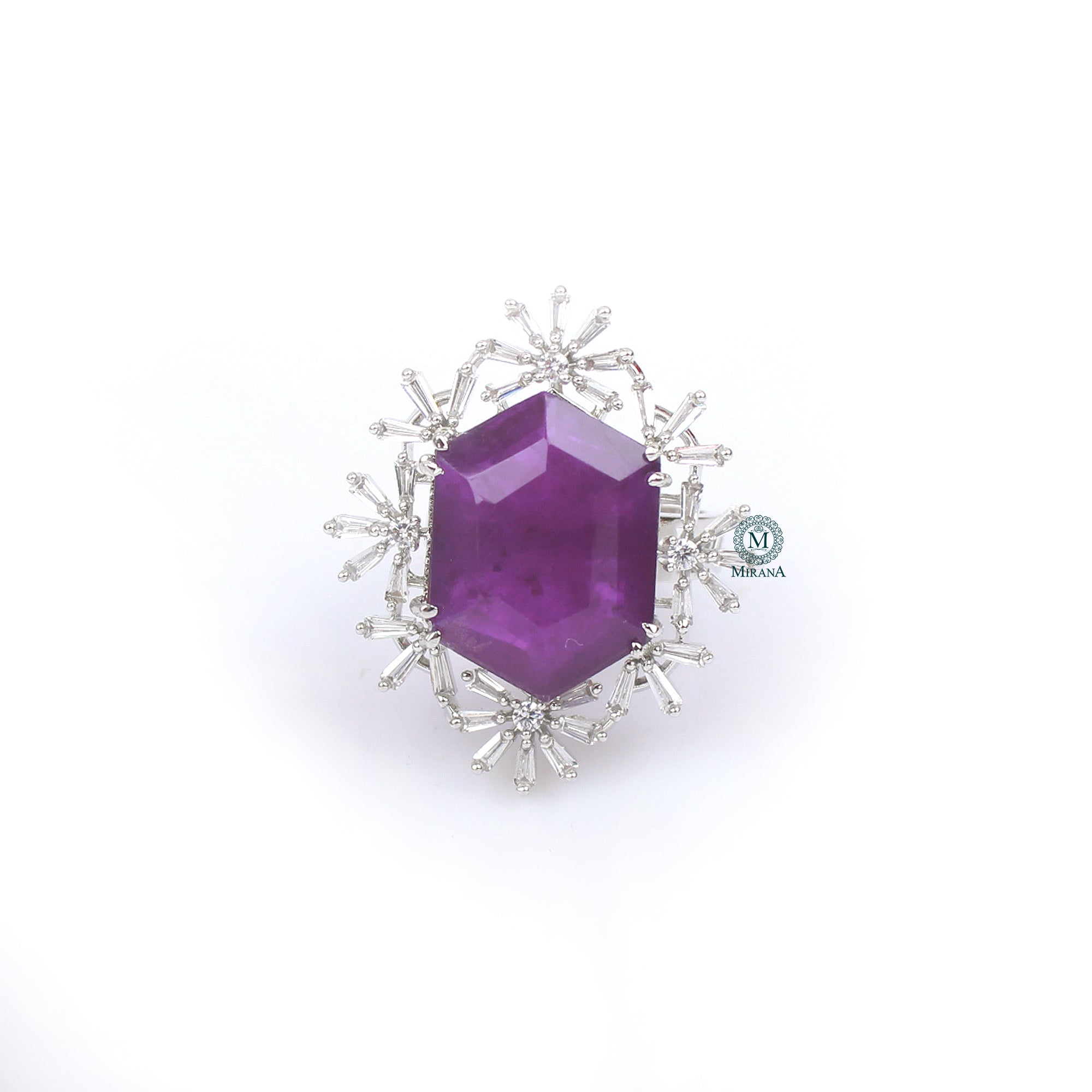 Tiza Purple Colored Designer Ring