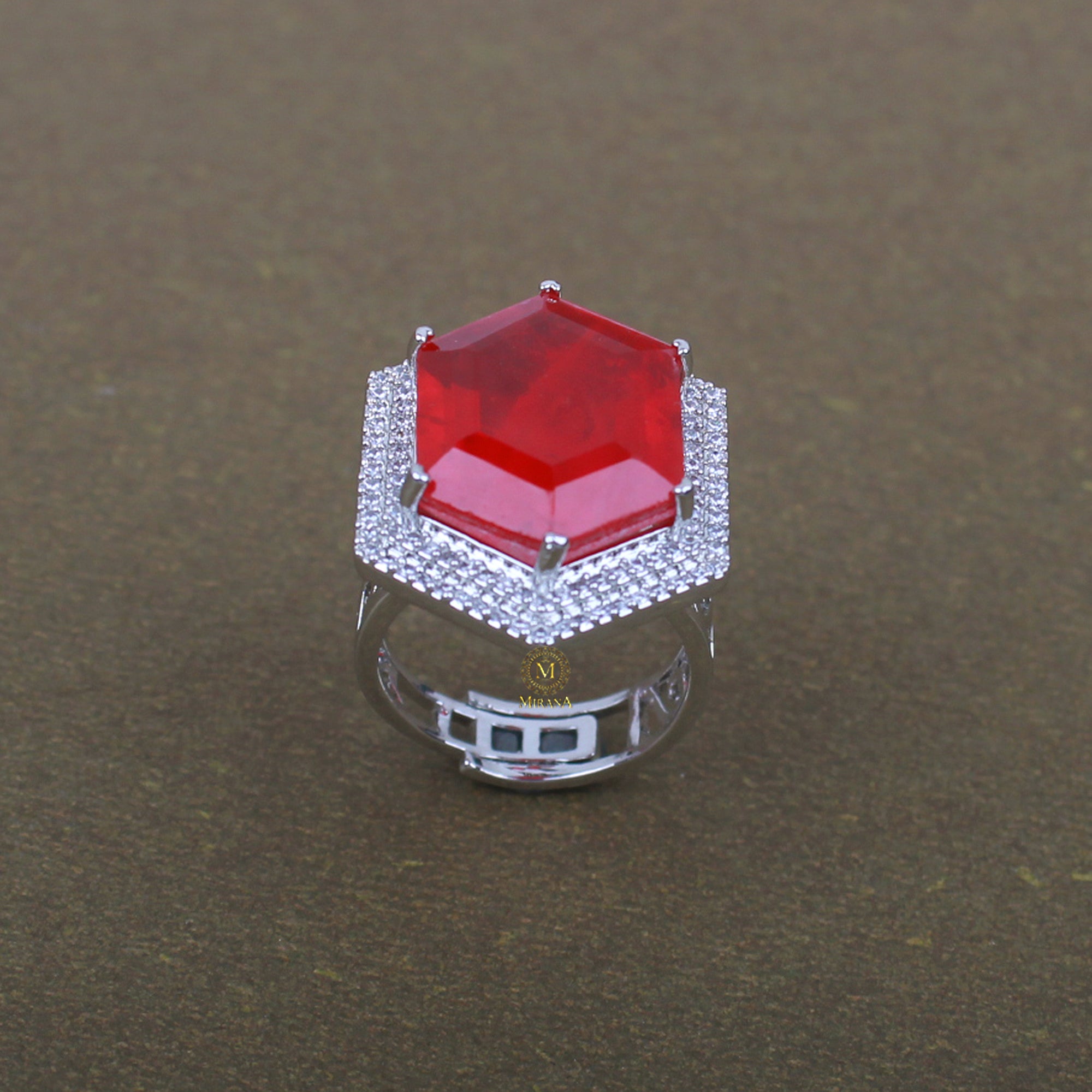 Shylie Red CZ Designer Ring