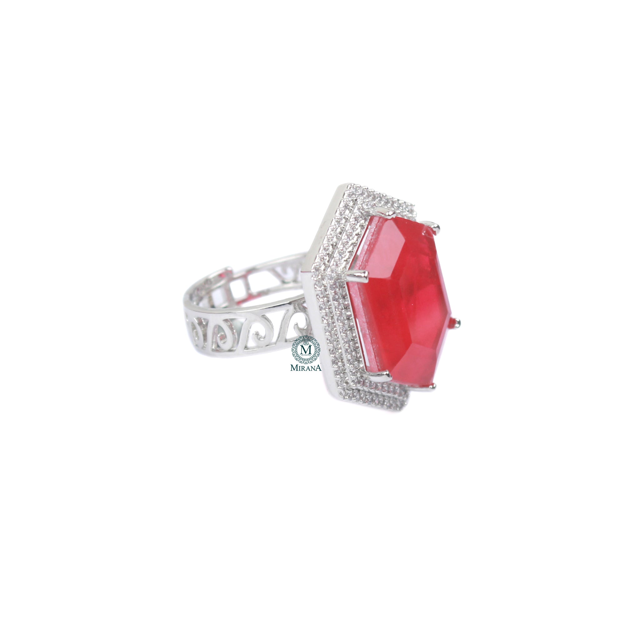 Shylie Red CZ Designer Ring