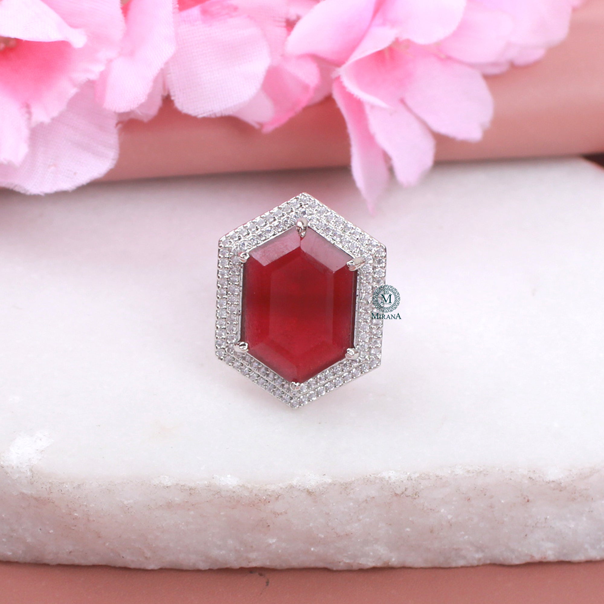 Shylie Ruby CZ Designer Ring