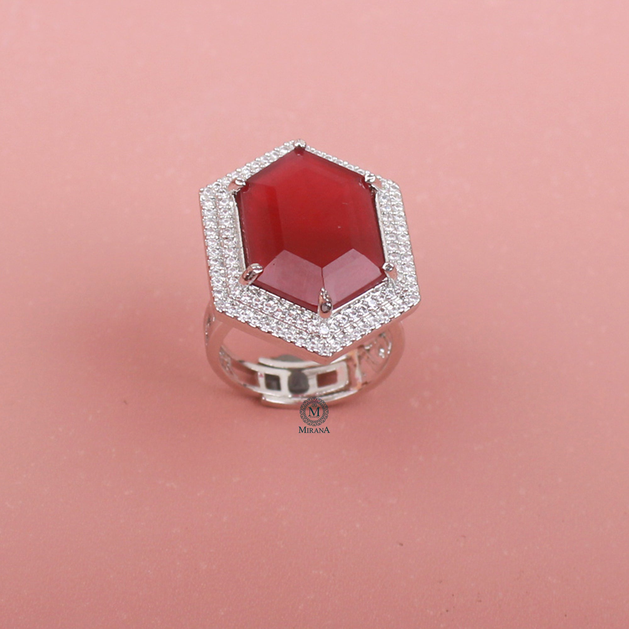 Shylie Ruby CZ Designer Ring