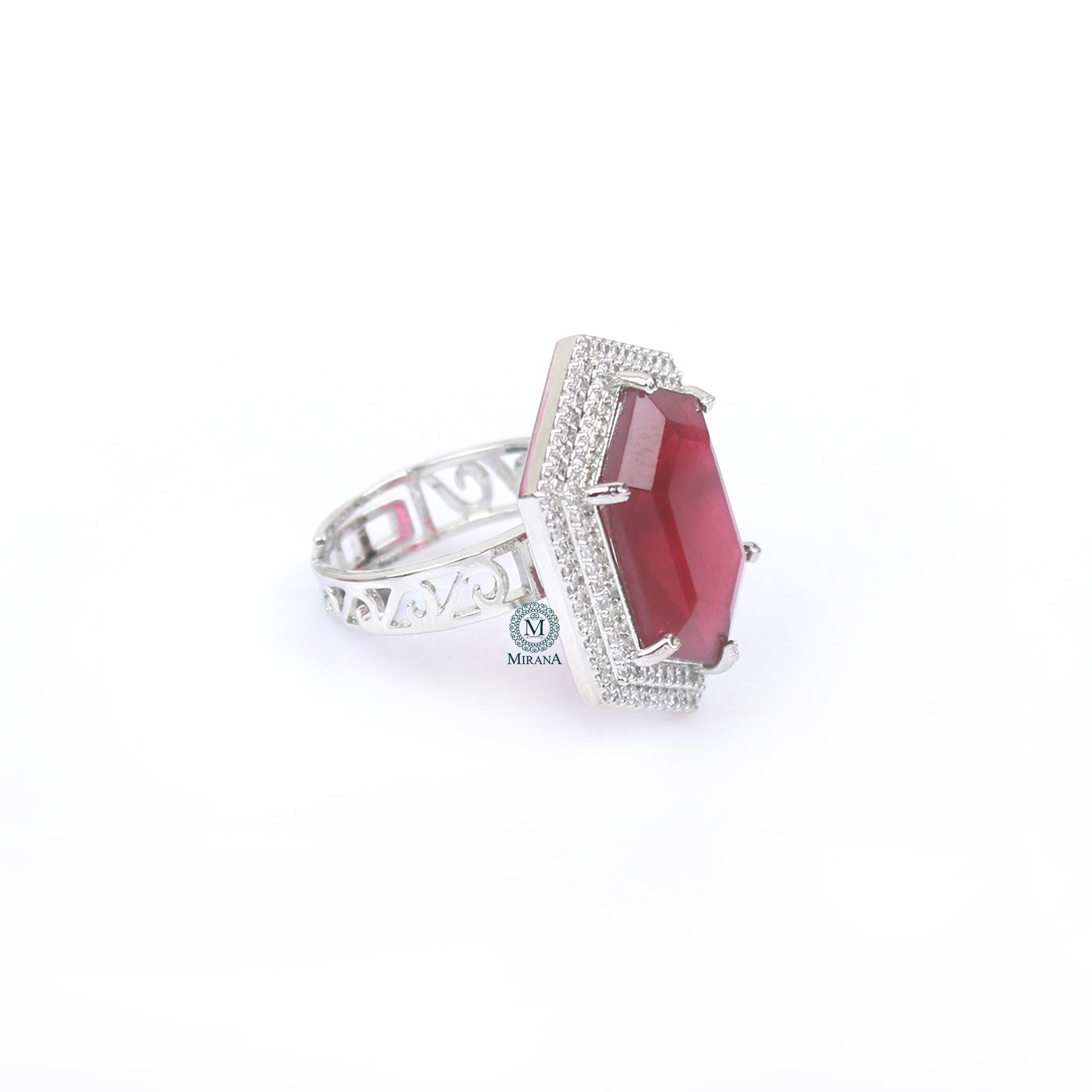 Shylie Ruby CZ Designer Ring