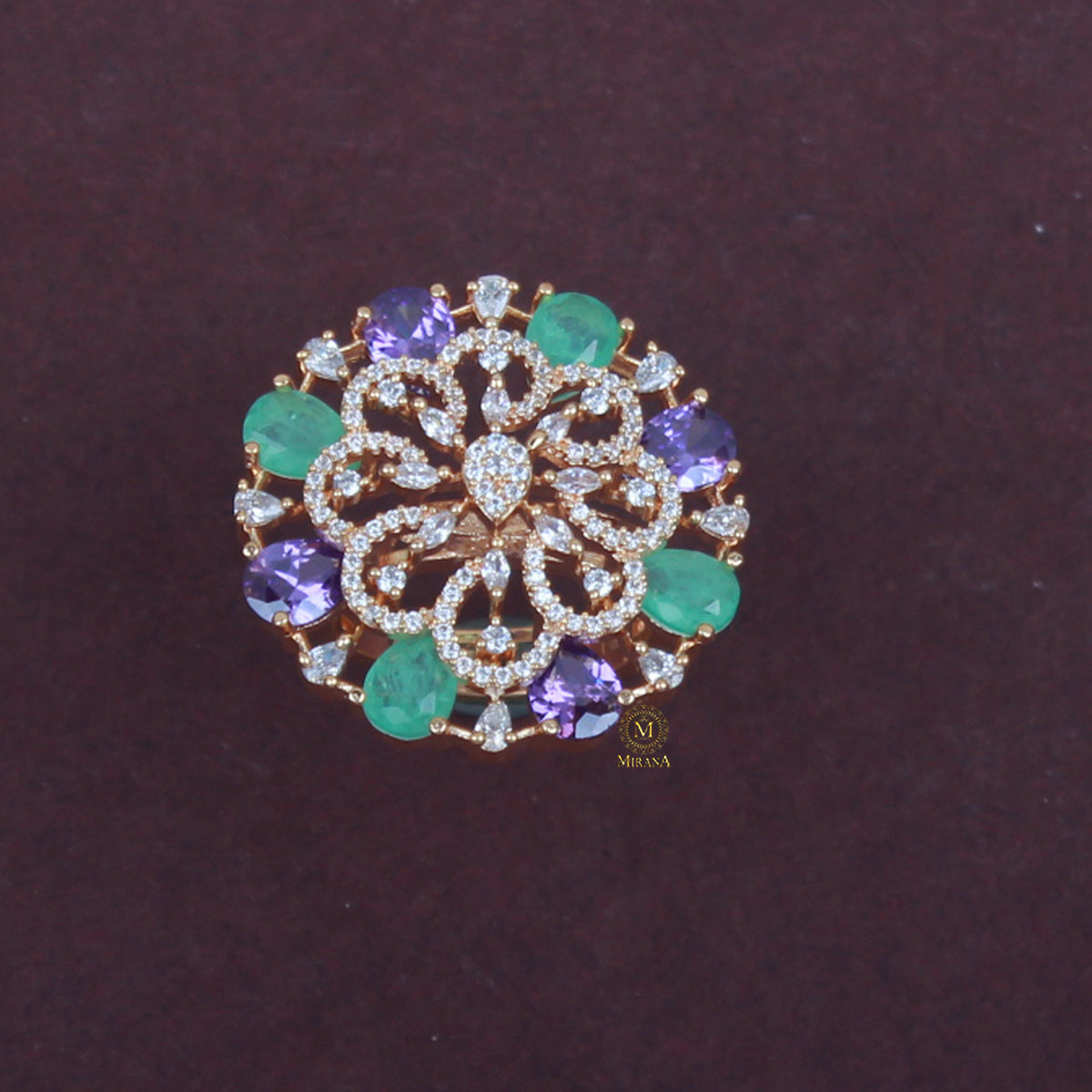 Rubina Multi Colour CZ Fusion Ring