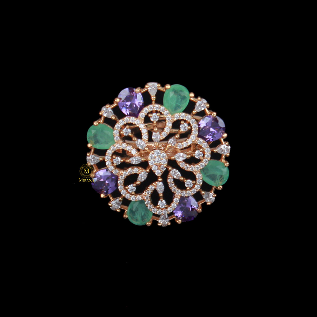 Rubina Multi Colour CZ Fusion Ring
