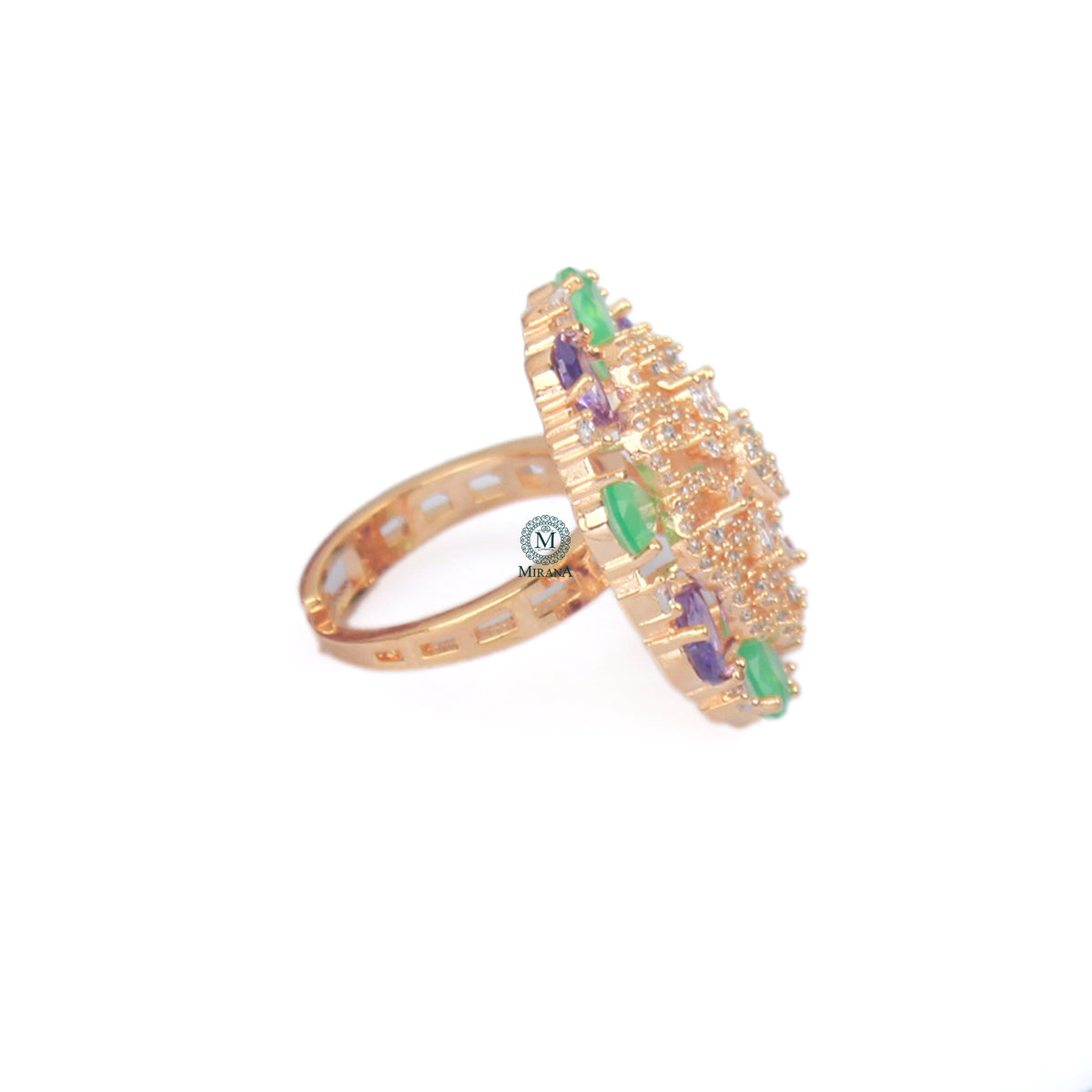 Rubina Multi Colour CZ Fusion Ring
