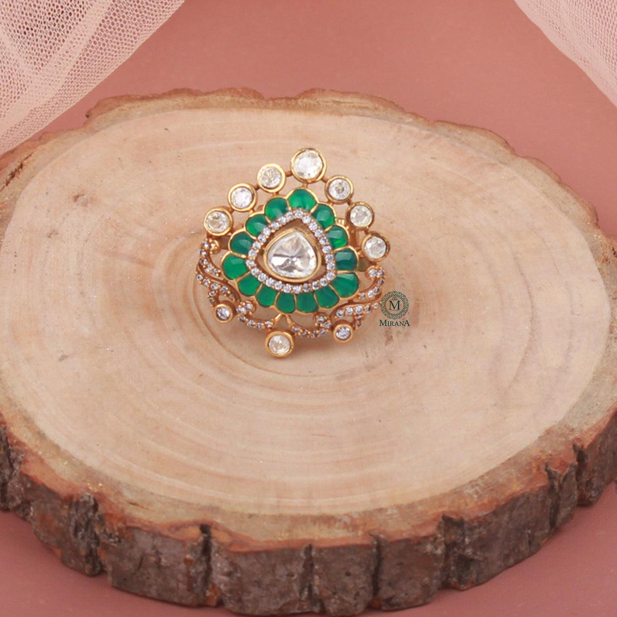 Kaarvi Polki Designer Ring