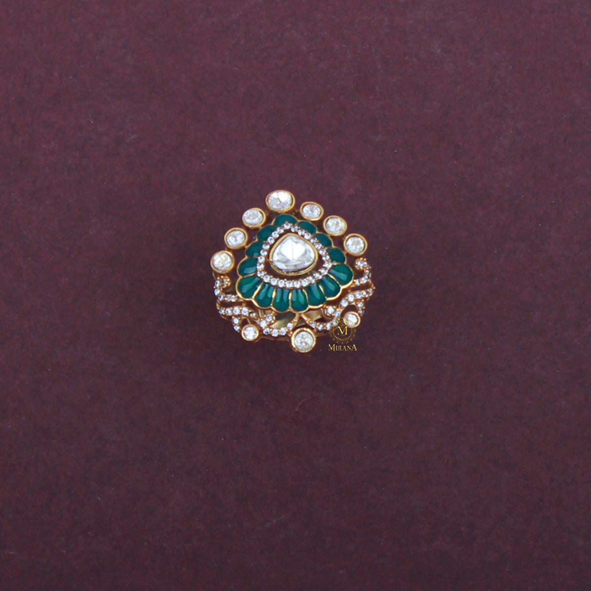 Kaarvi Polki Designer Ring