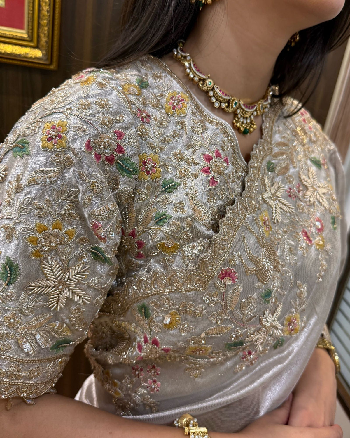 Off White Soft Tissue Saree