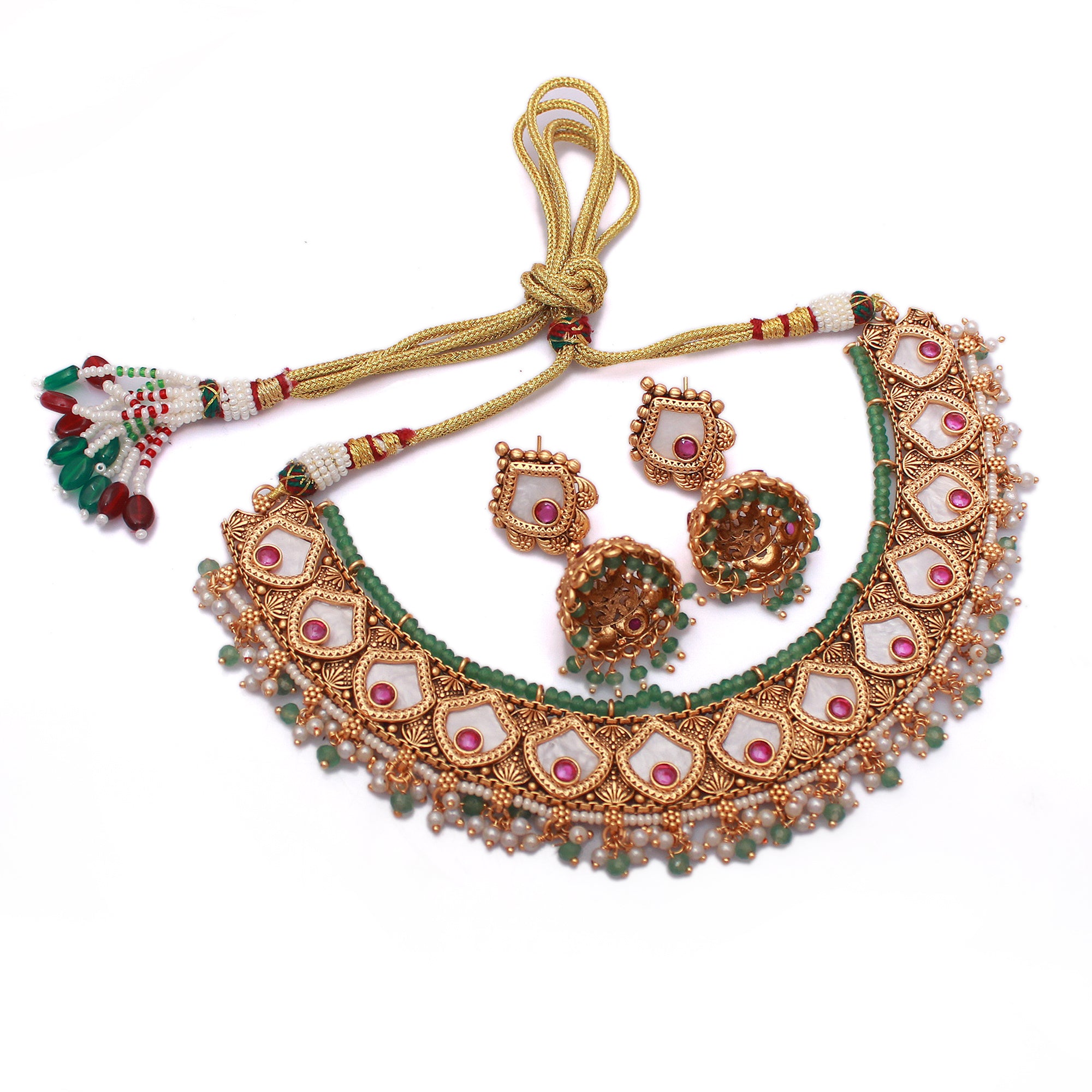 Preeti MOP Antique Designer Necklace Set
