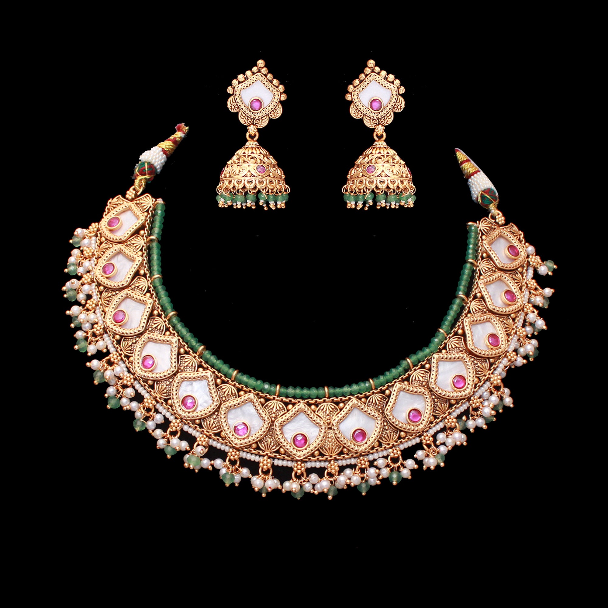 Preeti MOP Antique Designer Necklace Set