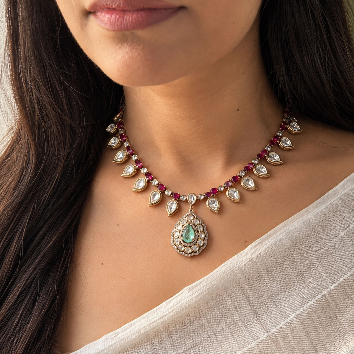 Rutashi Polki Designer Necklace Set