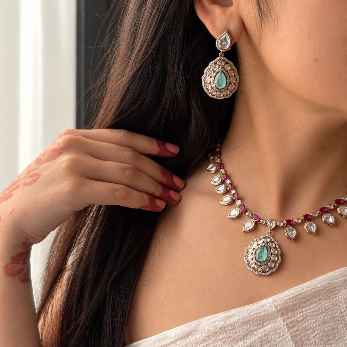 Rutashi Polki Designer Necklace Set